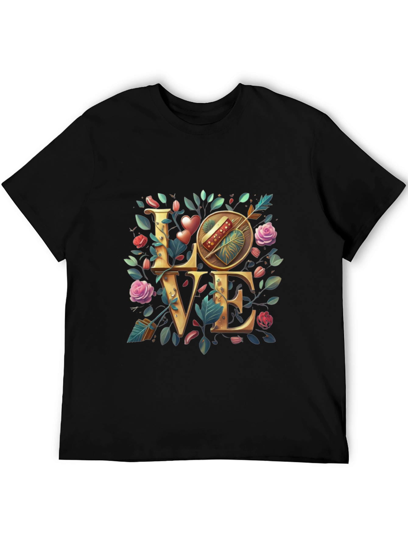 Floral Love T-Shirt - Cupids Arrow Heart Tee