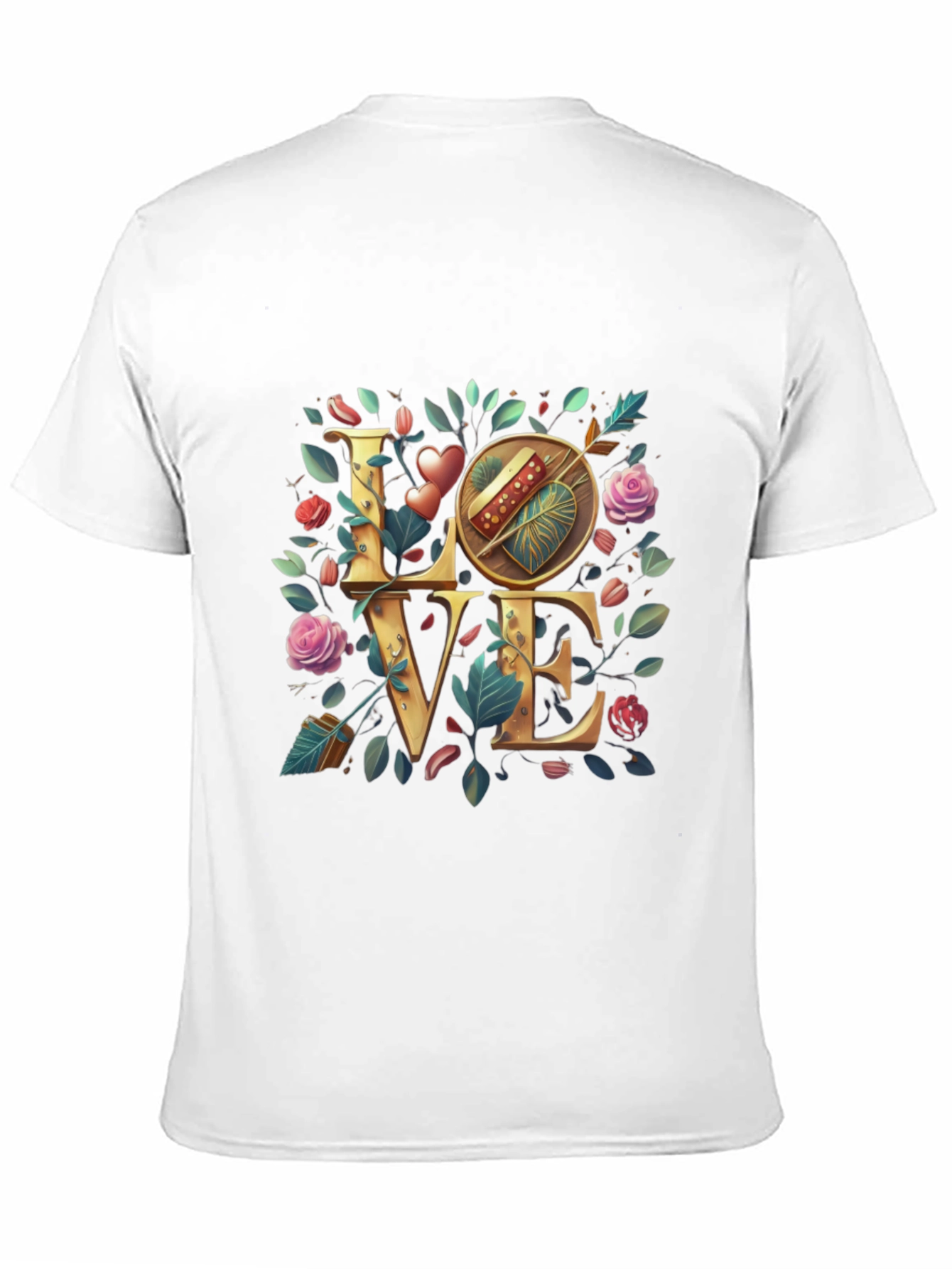 Floral Love T-Shirt - Cupids Arrow Heart Tee
