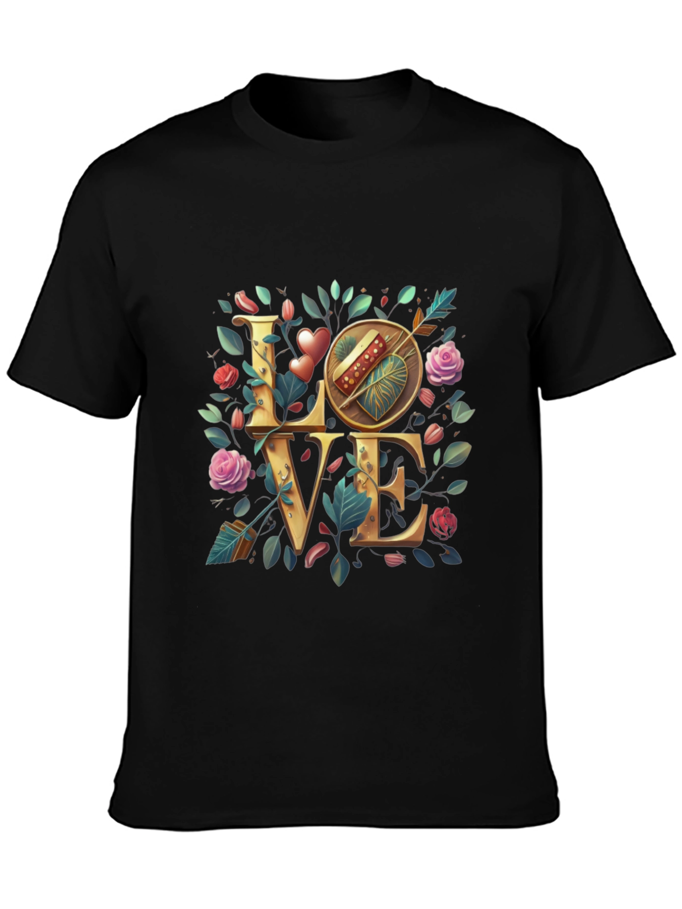 Floral Love T-Shirt - Cupids Arrow Heart Tee