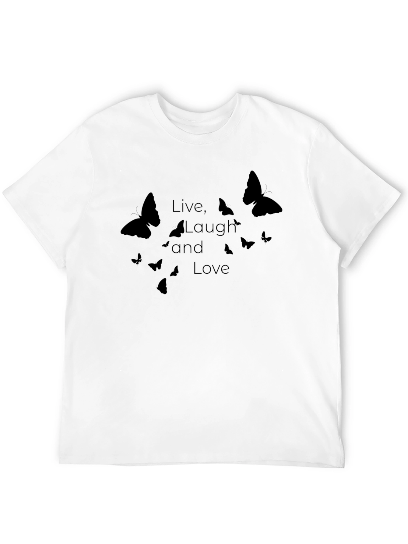 Live Laugh Love Butterfly Graphic Tee - Black