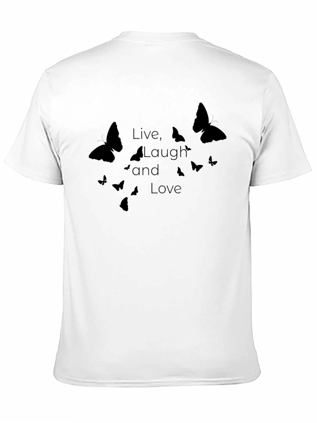 Live Laugh Love Butterfly Graphic Tee - Black