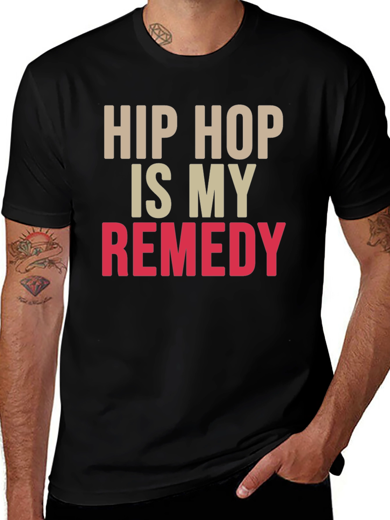Hip Hop Is My Remedy Black T-Shirt