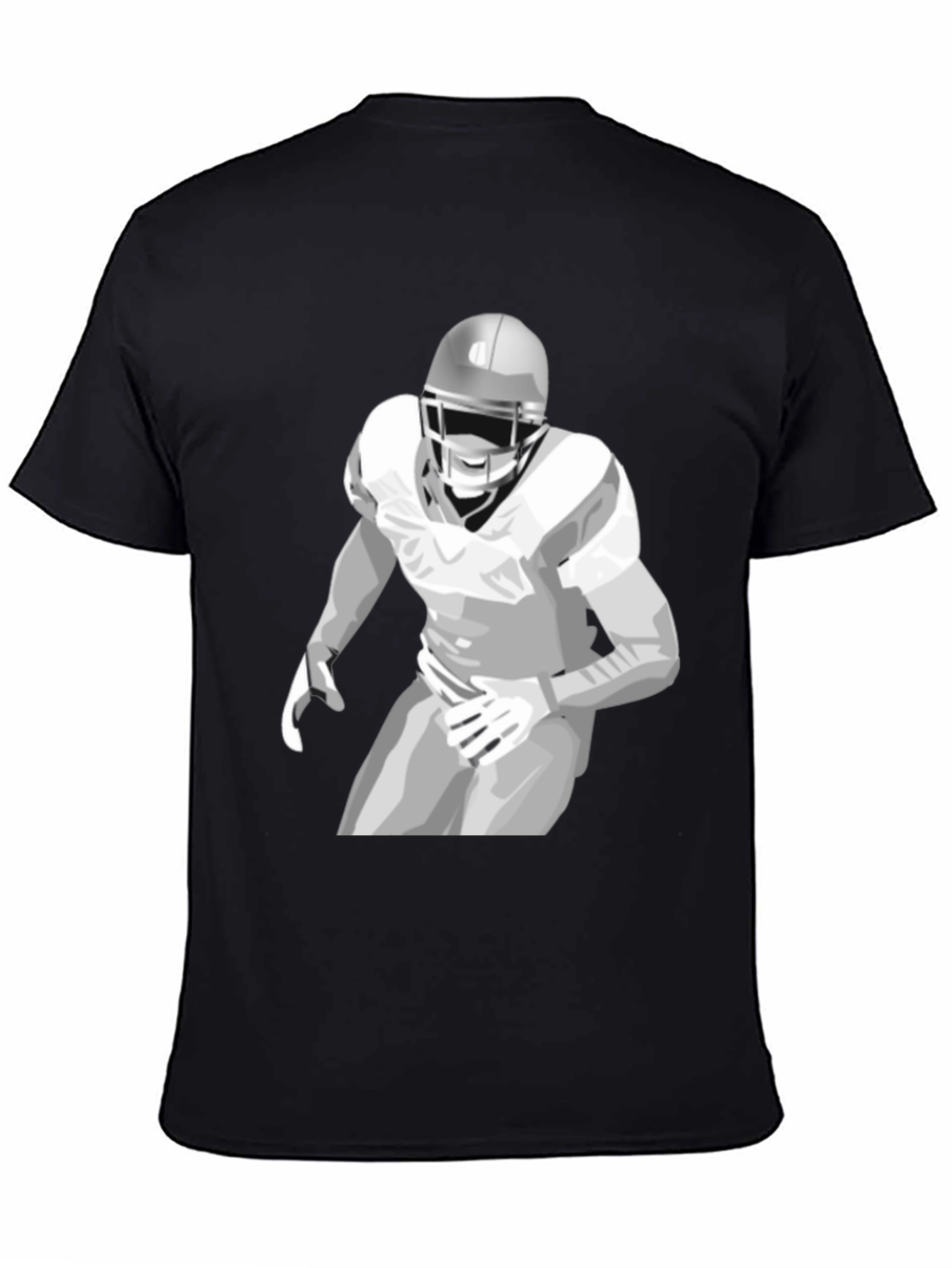 Football Player Graphic Tee - Black