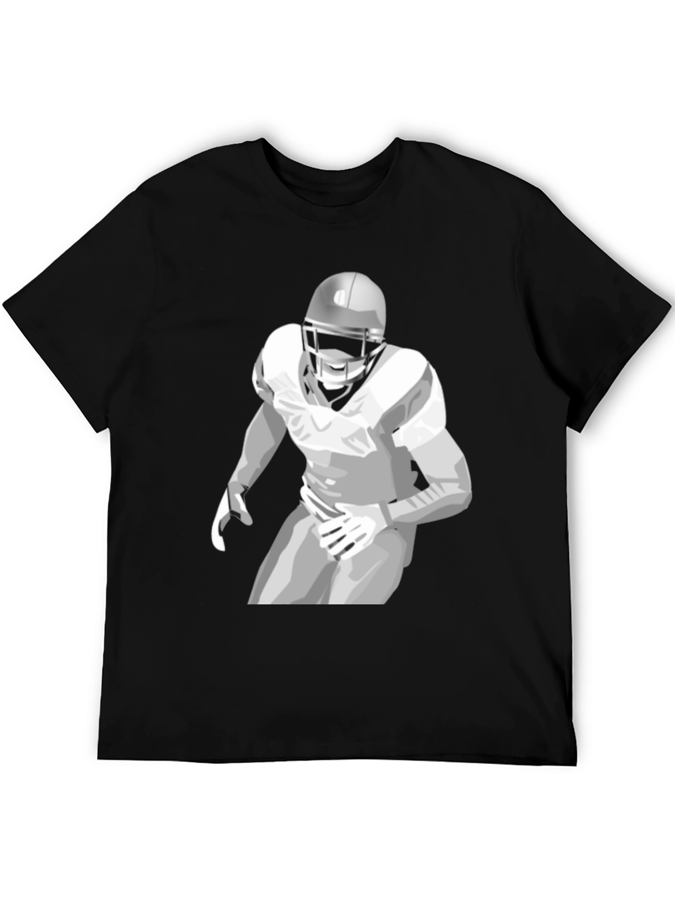Football Player Graphic Tee - Black