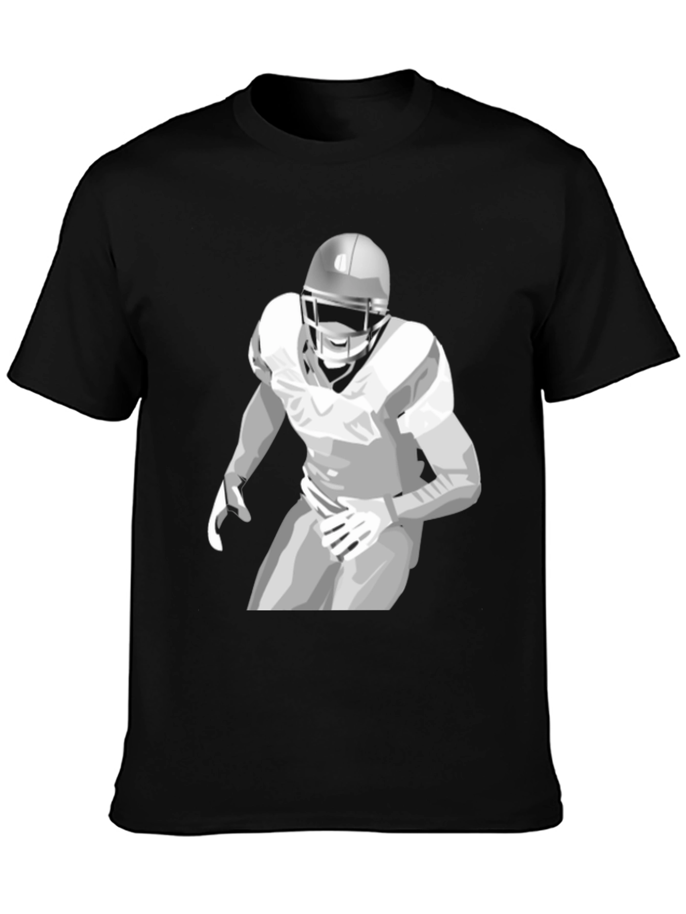 Football Player Graphic Tee - Black
