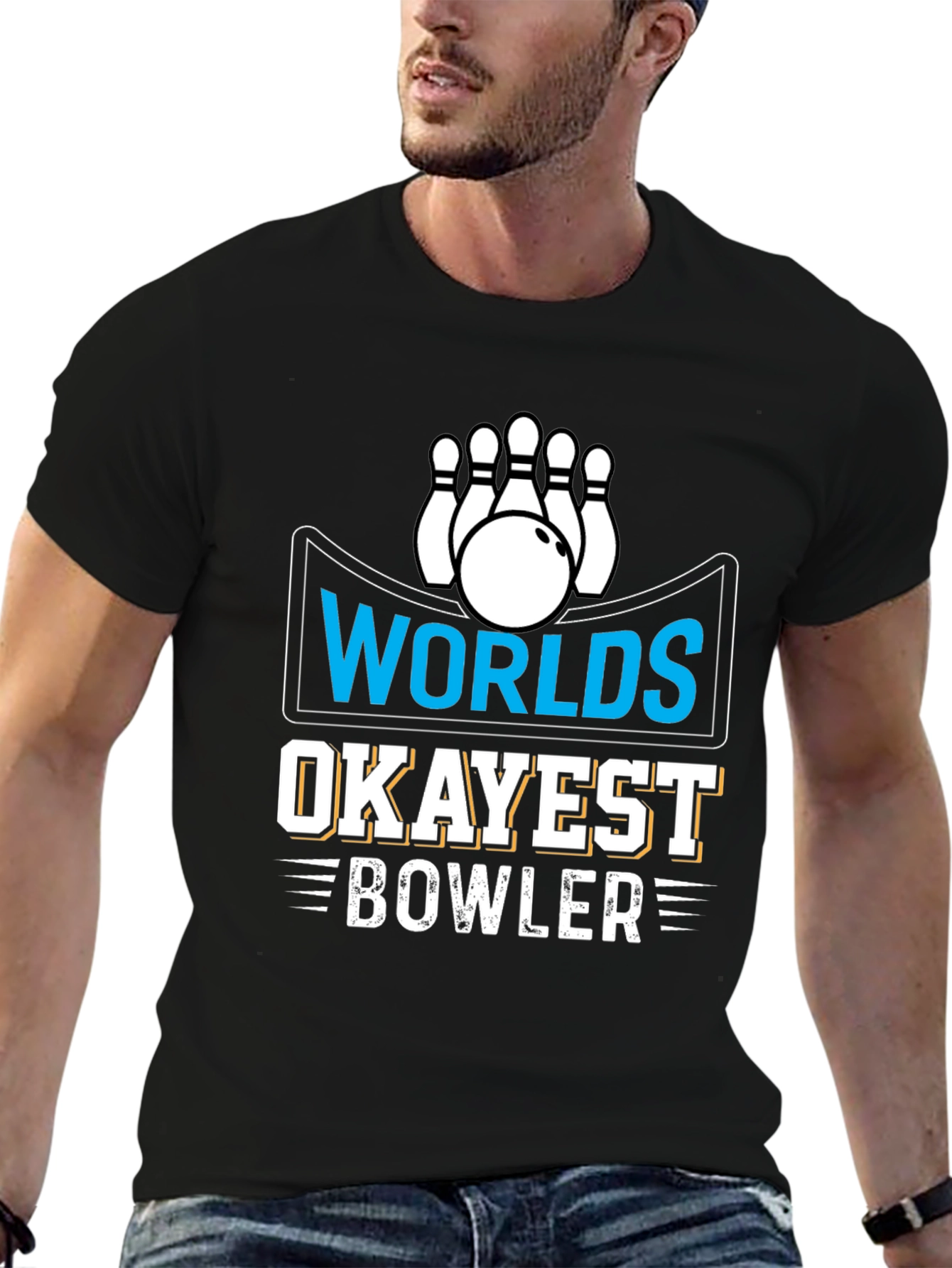 Worlds Okayest Bowler Graphic T-Shirt