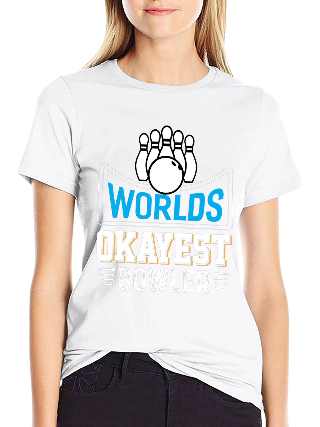 Worlds Okayest Bowler Graphic T-Shirt