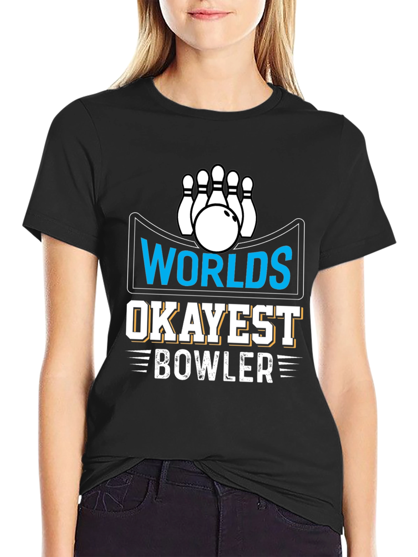 Worlds Okayest Bowler Graphic T-Shirt