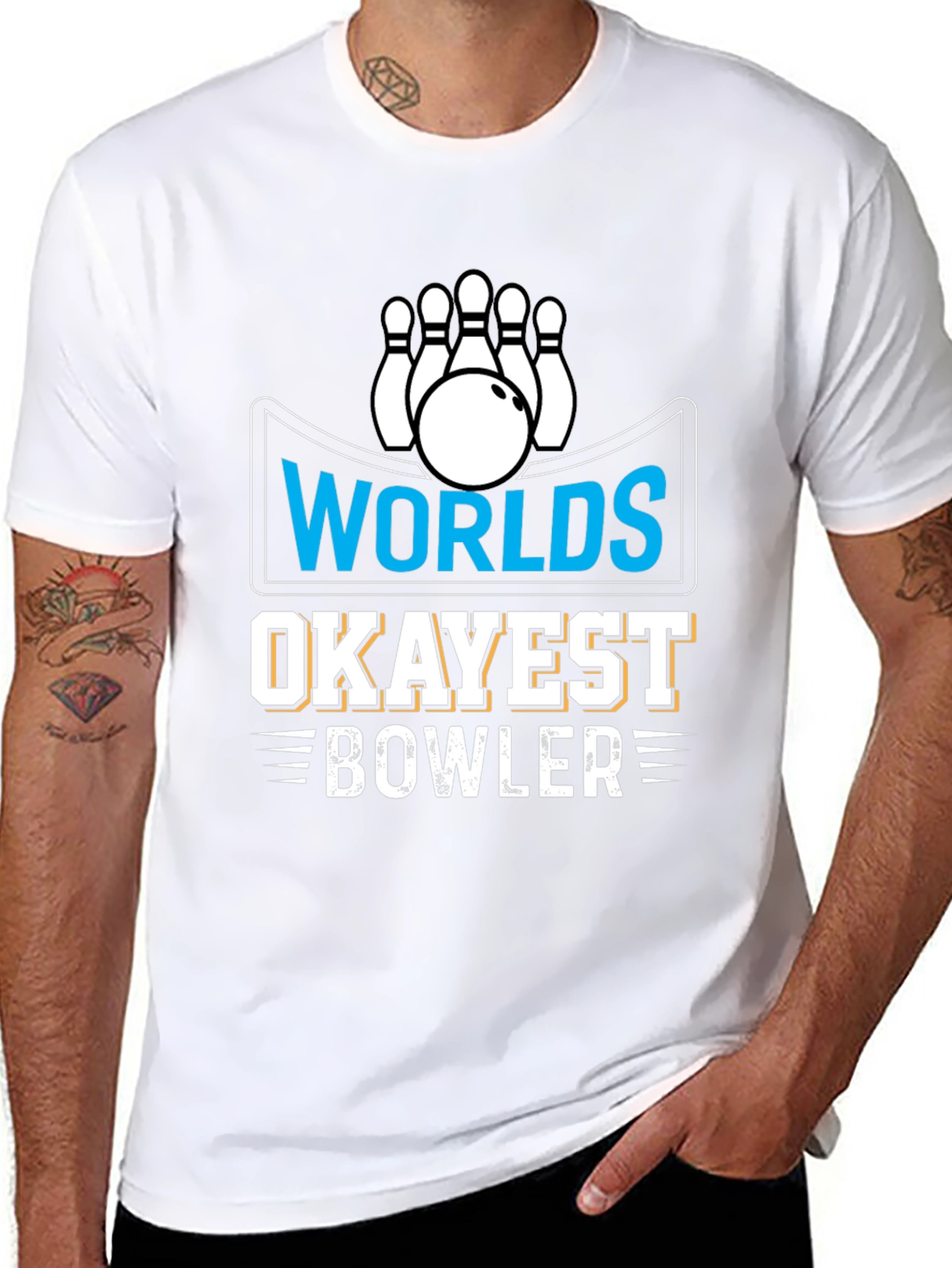 Worlds Okayest Bowler Graphic T-Shirt