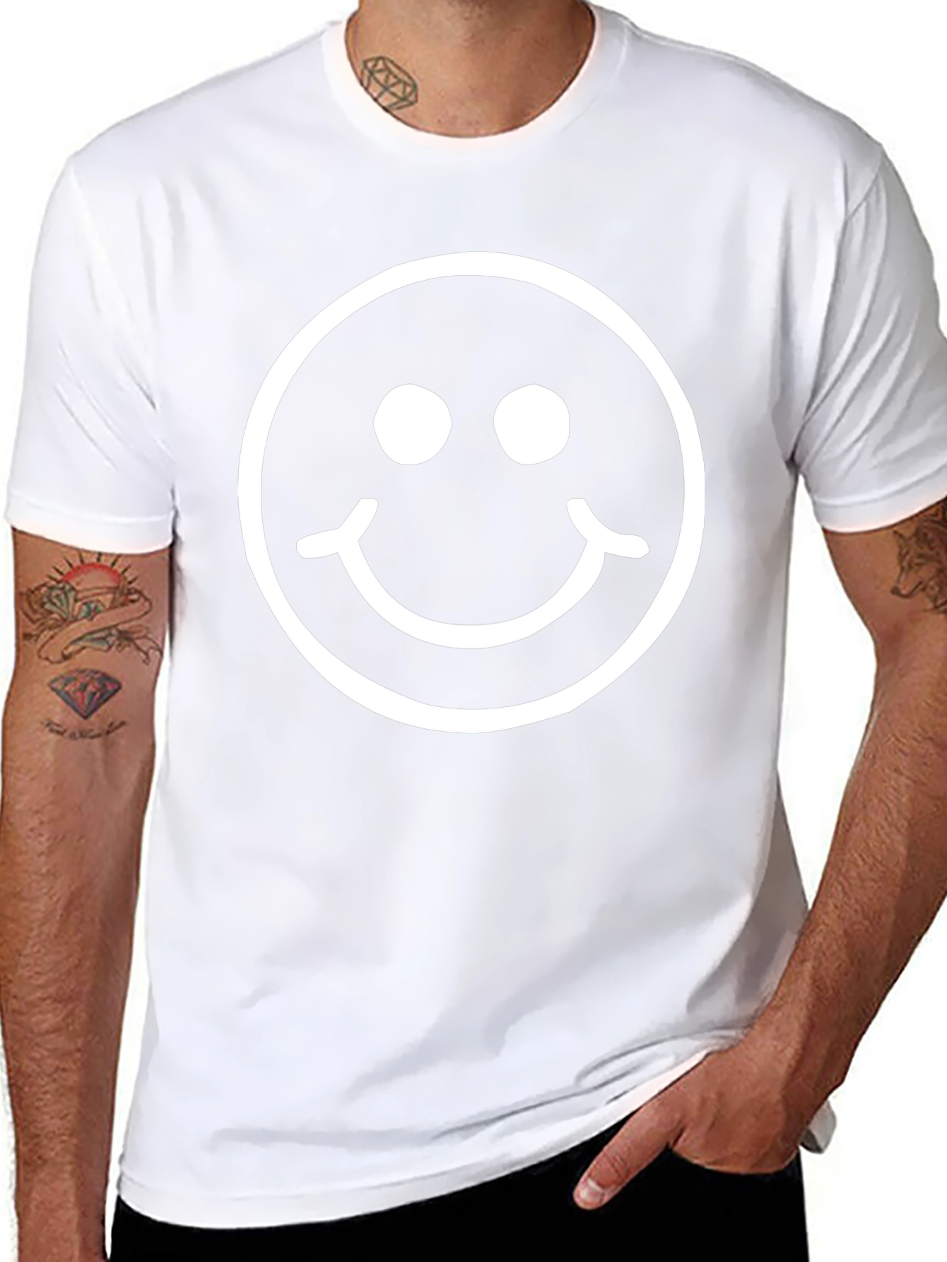 Smiley Face Graphic Tee - Classic Black Comfort