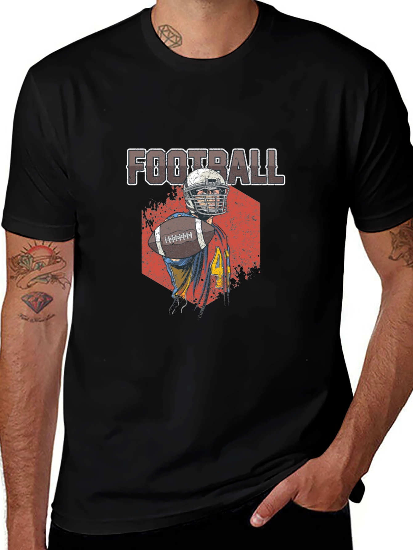 Football Player Graphic T-Shirt