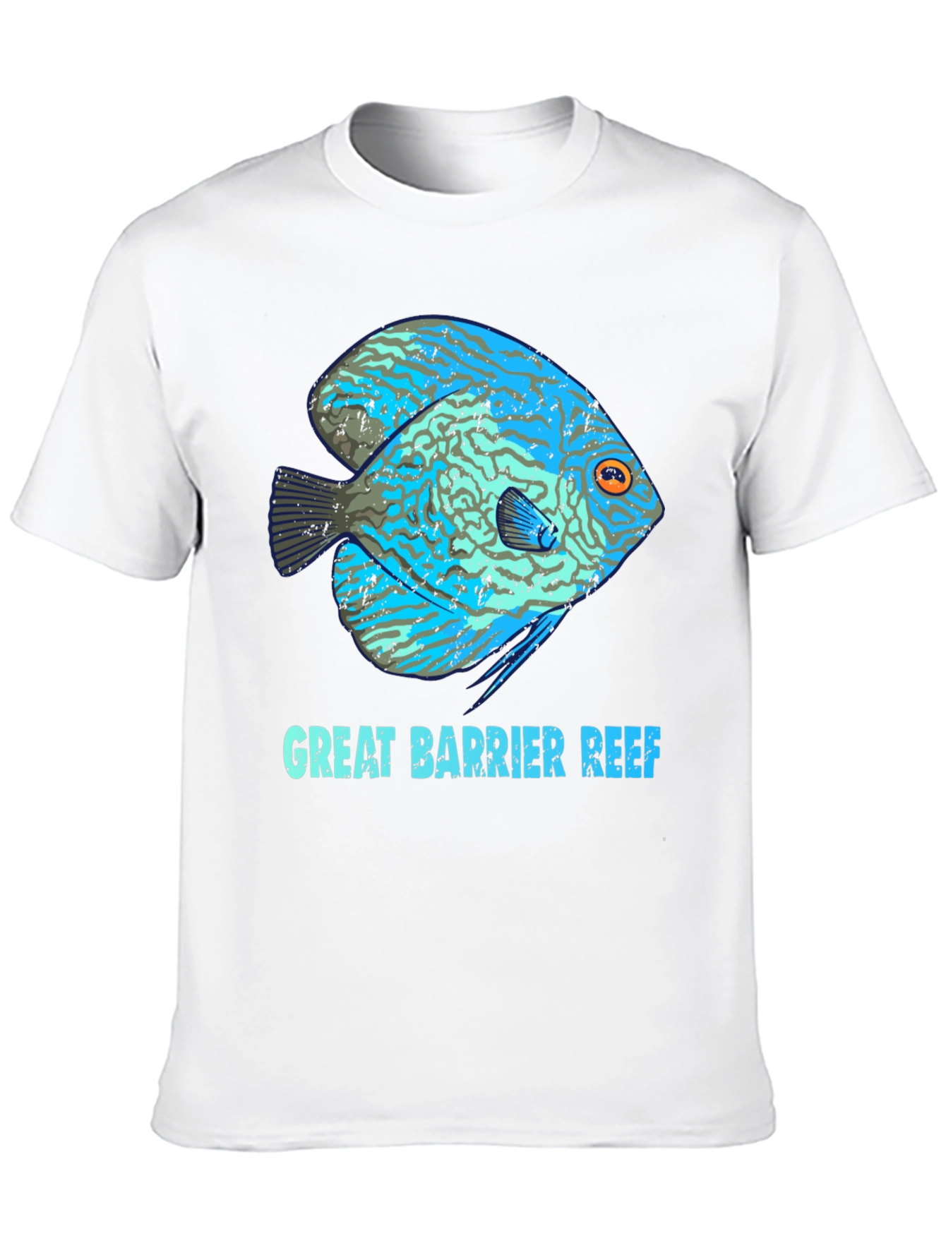 Great Barrier Reef Fish Graphic Tee - Black Cotton