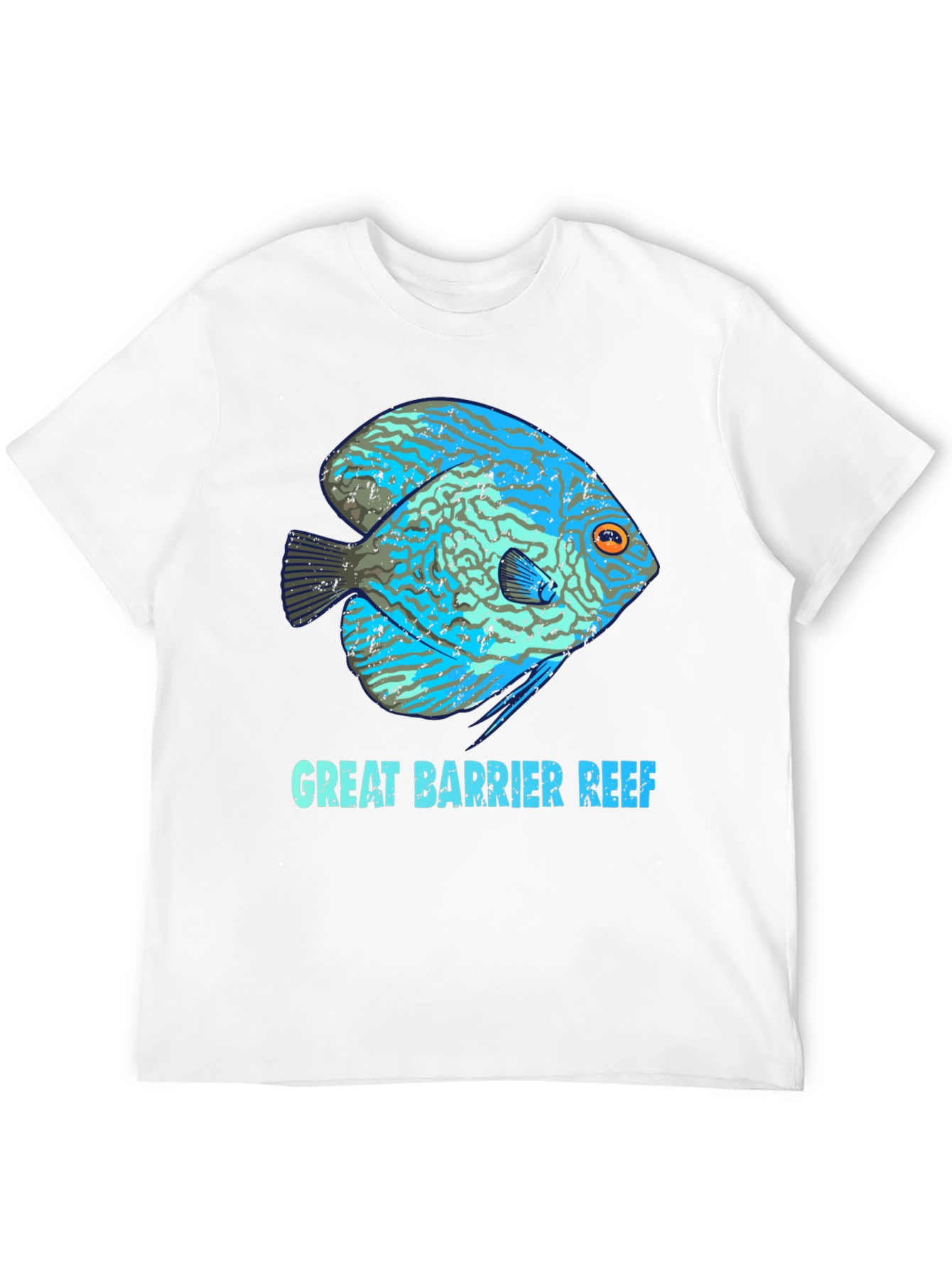 Great Barrier Reef Fish Graphic Tee - Black Cotton