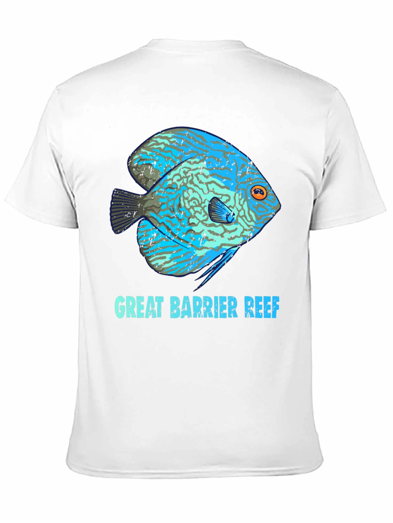 Great Barrier Reef Fish Graphic Tee - Black Cotton