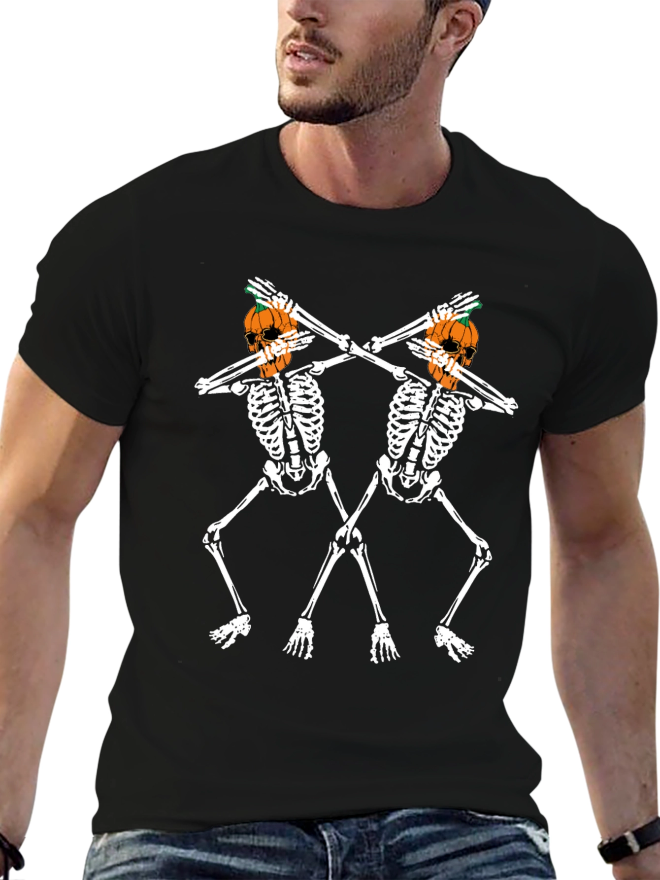Spooky Season Skeleton Pumpkin T-Shirt