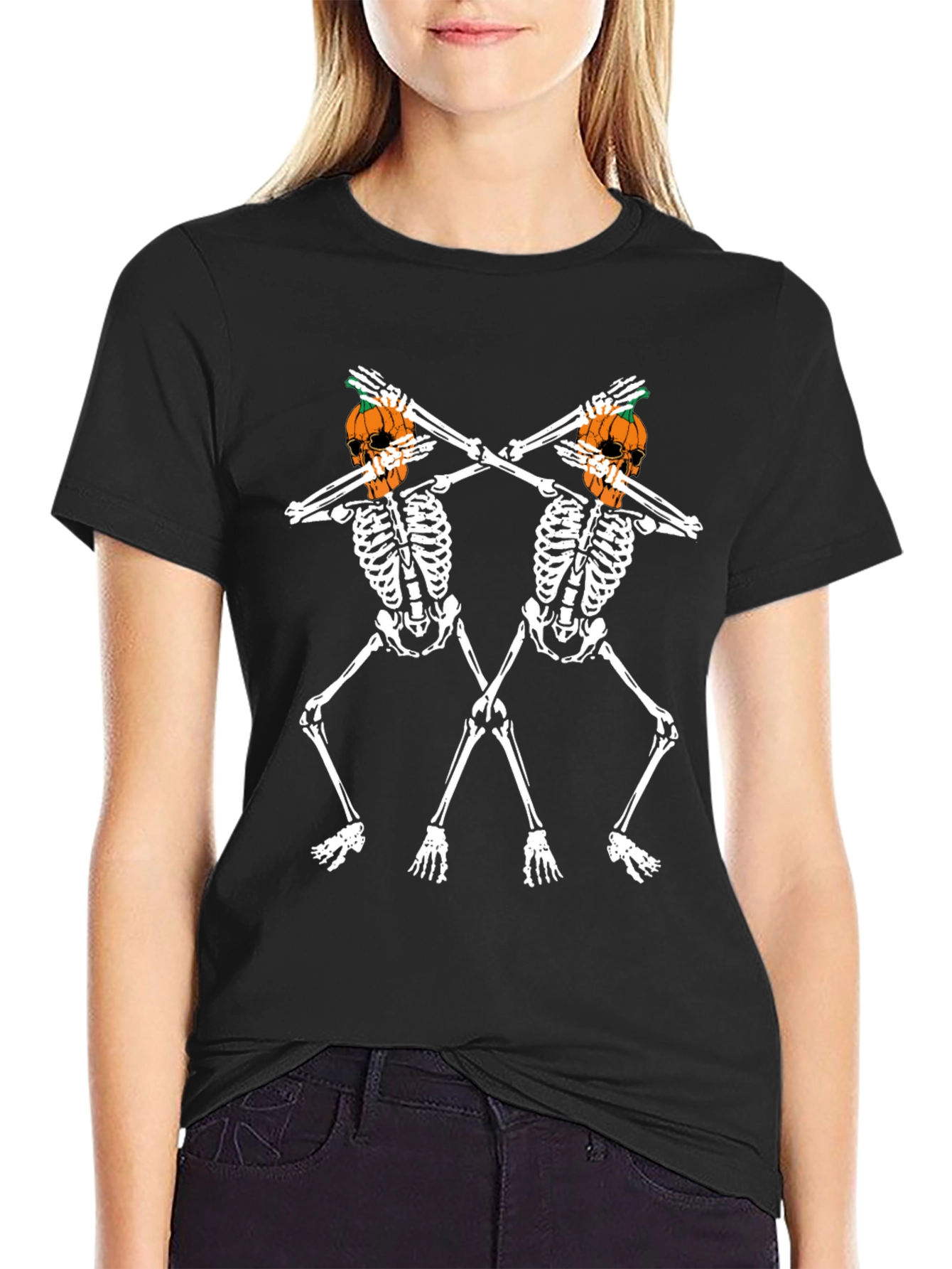 Spooky Season Skeleton Pumpkin T-Shirt