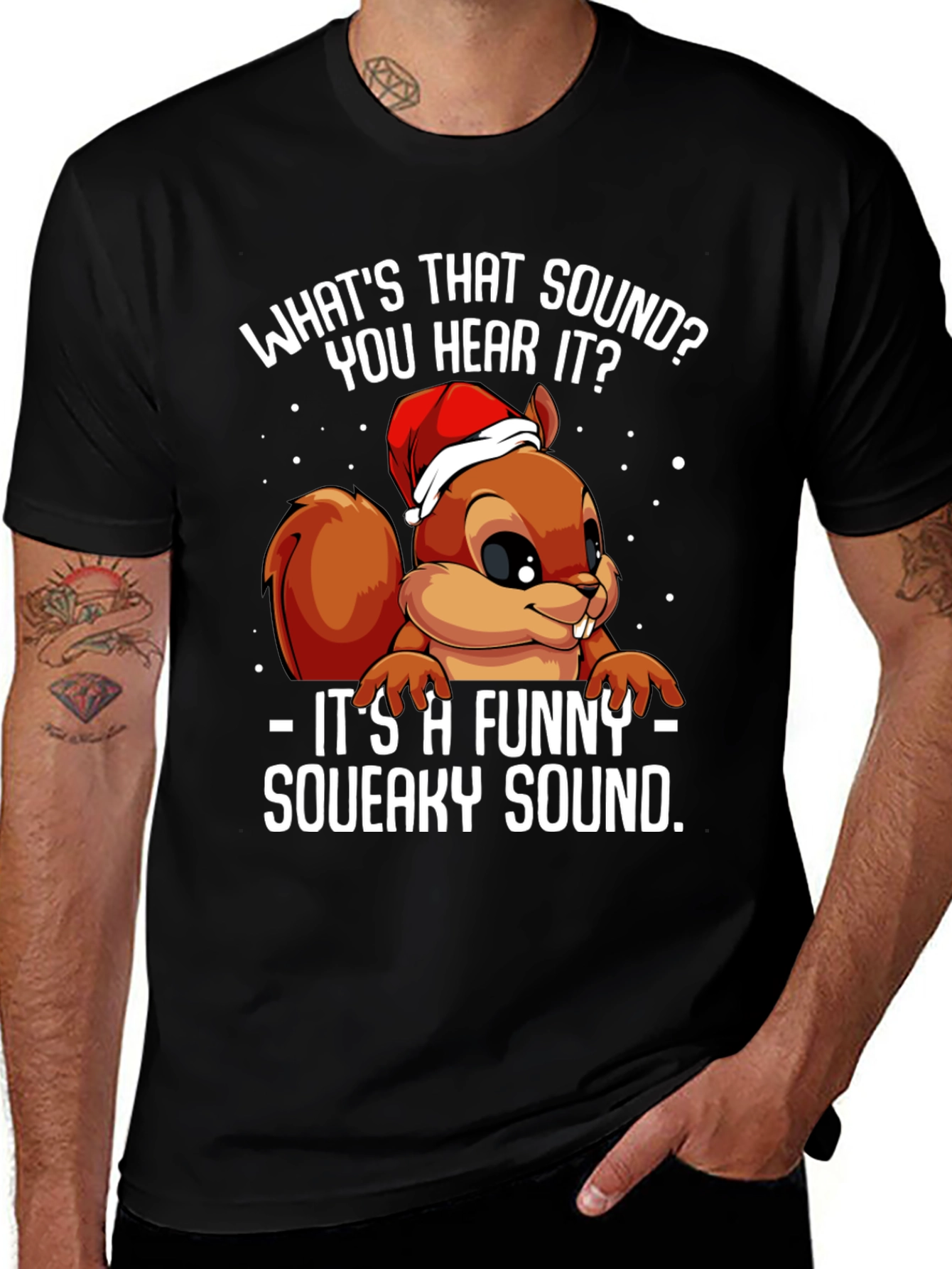Funny Squirrel Squeaky Sound Christmas T-Shirt