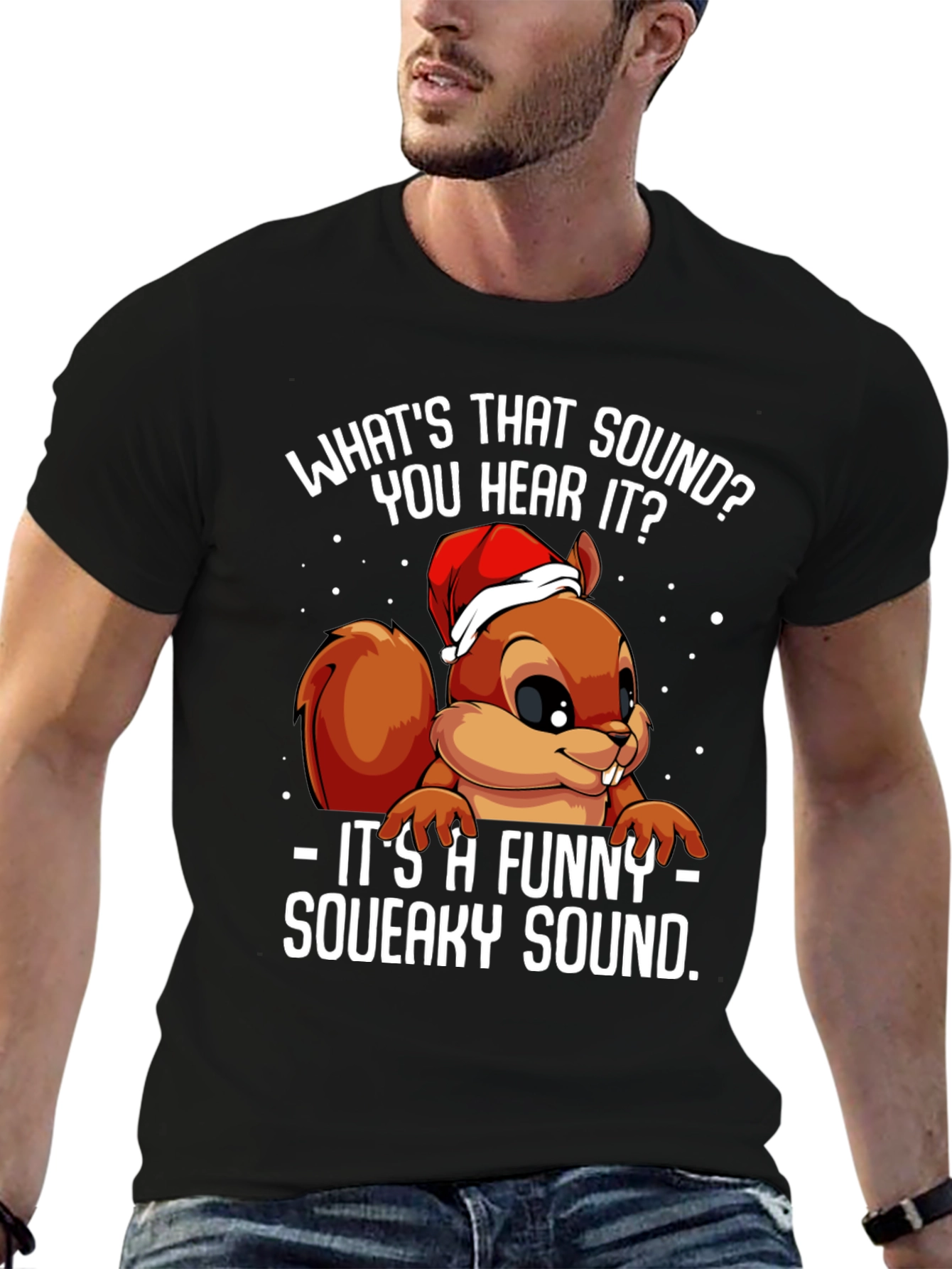 Funny Squirrel Squeaky Sound Christmas T-Shirt