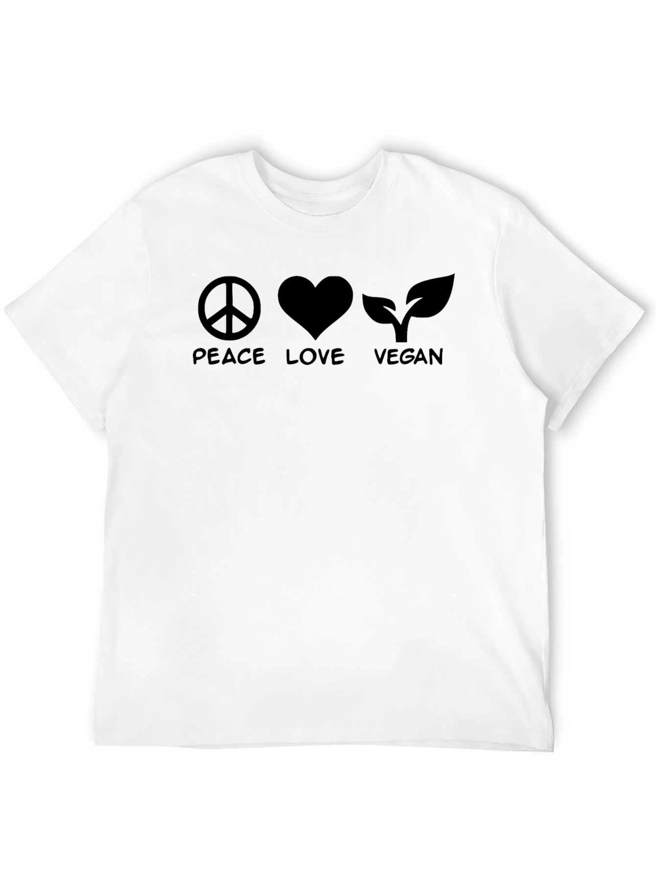 Peace Love Vegan Black T-Shirt