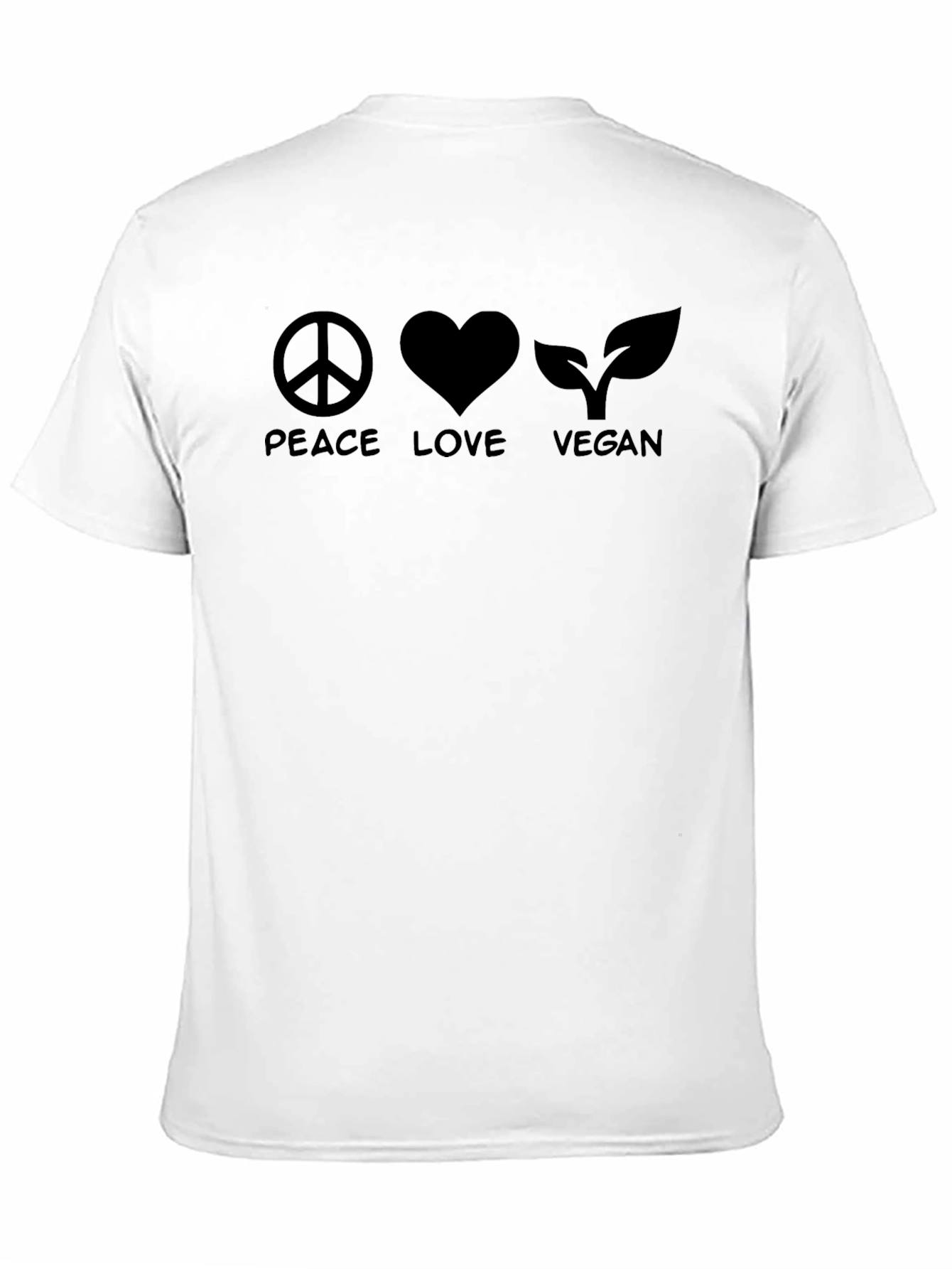 Peace Love Vegan Black T-Shirt