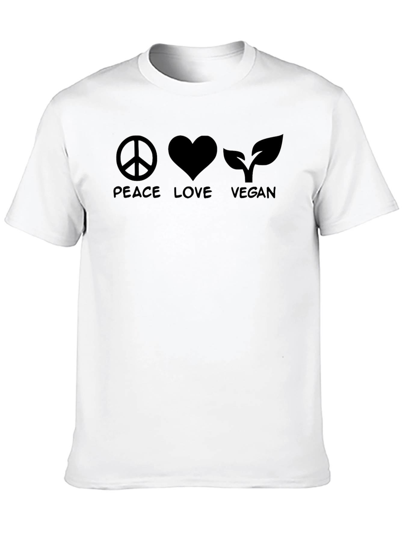 Peace Love Vegan Black T-Shirt