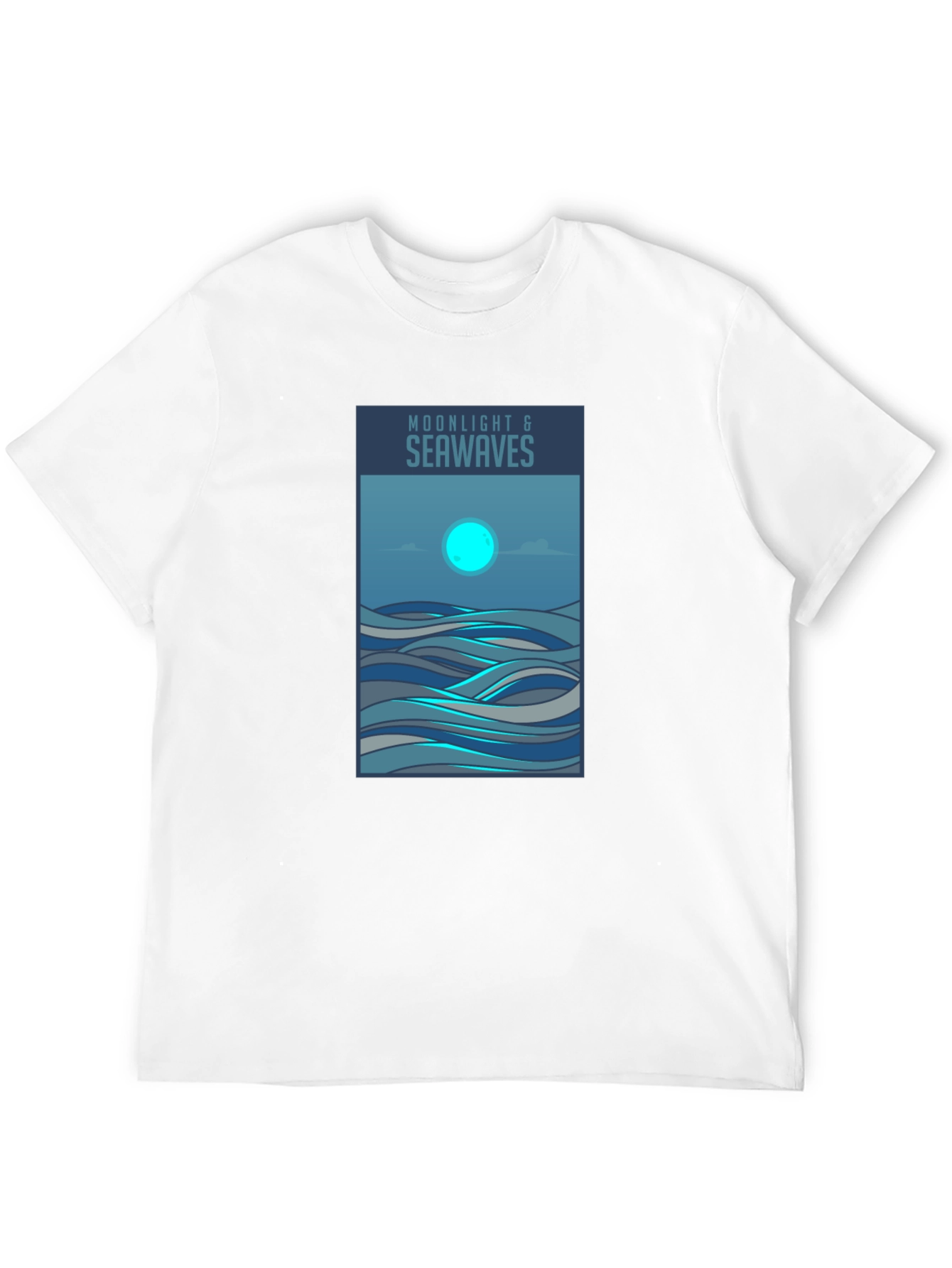 Moonlight & Seawaves Graphic Tee - Stylish Comfort