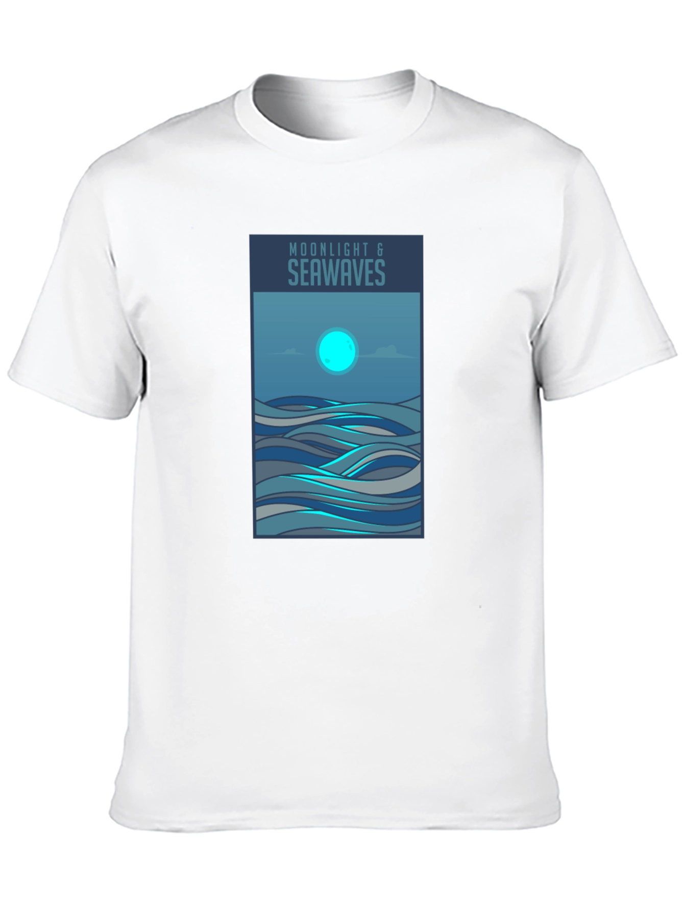 Moonlight & Seawaves Graphic Tee - Stylish Comfort