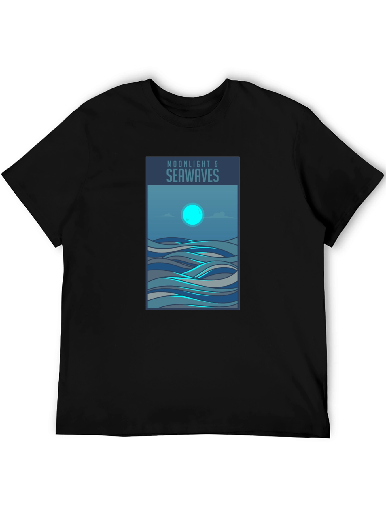 Moonlight & Seawaves Graphic Tee - Stylish Comfort
