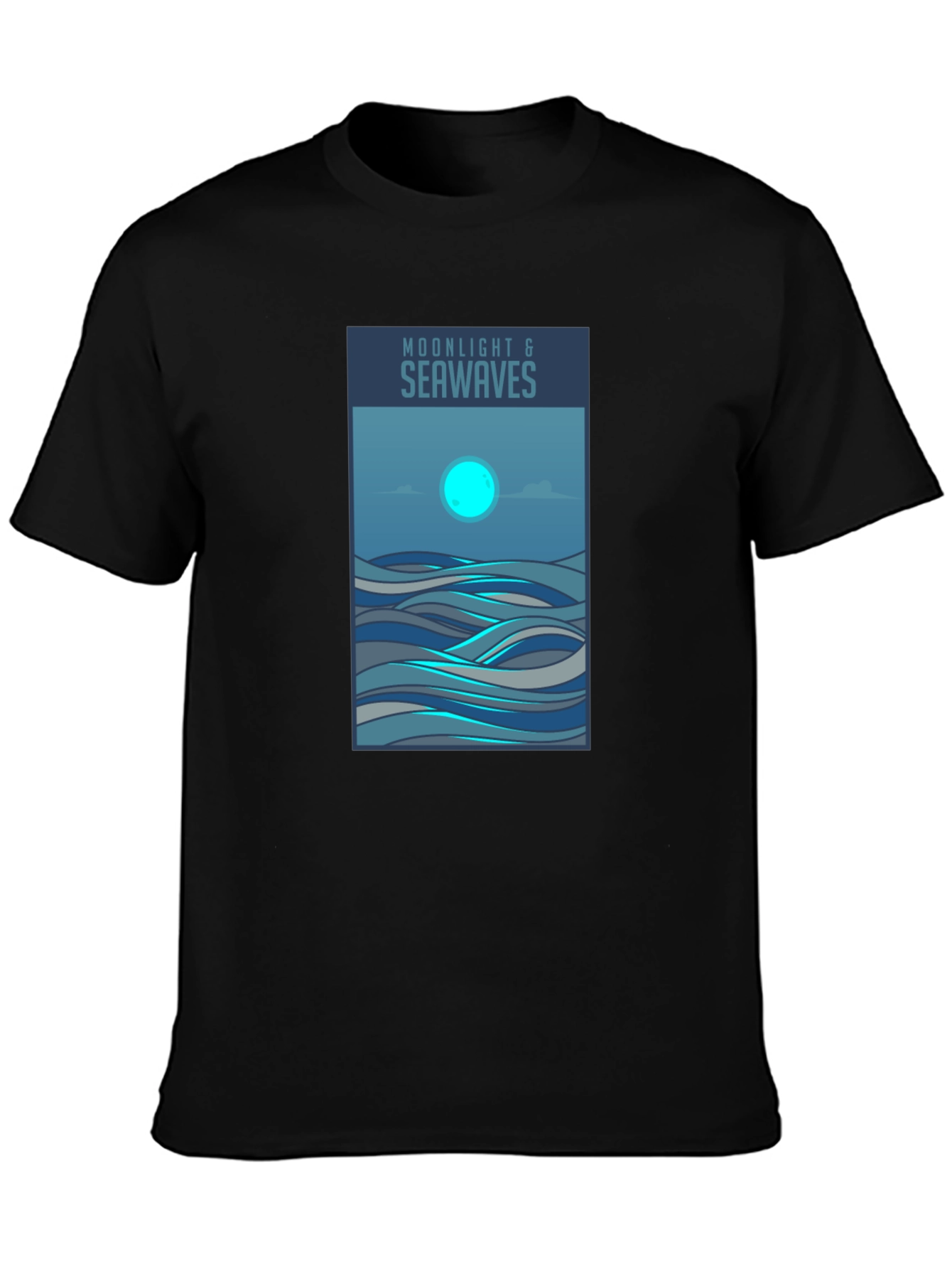 Moonlight & Seawaves Graphic Tee - Stylish Comfort