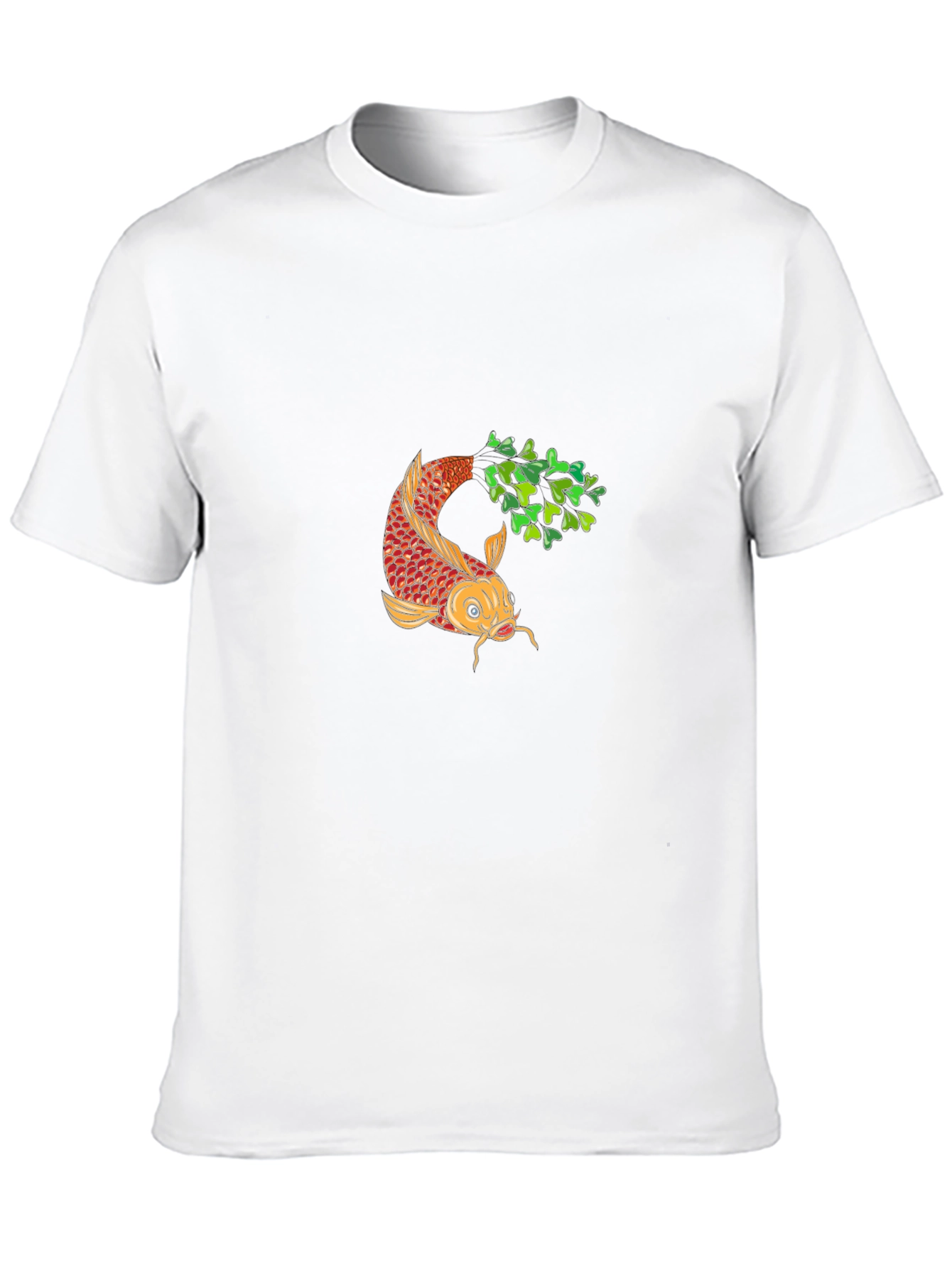 Koi Fish Graphic Tee - Black Cotton Comfort