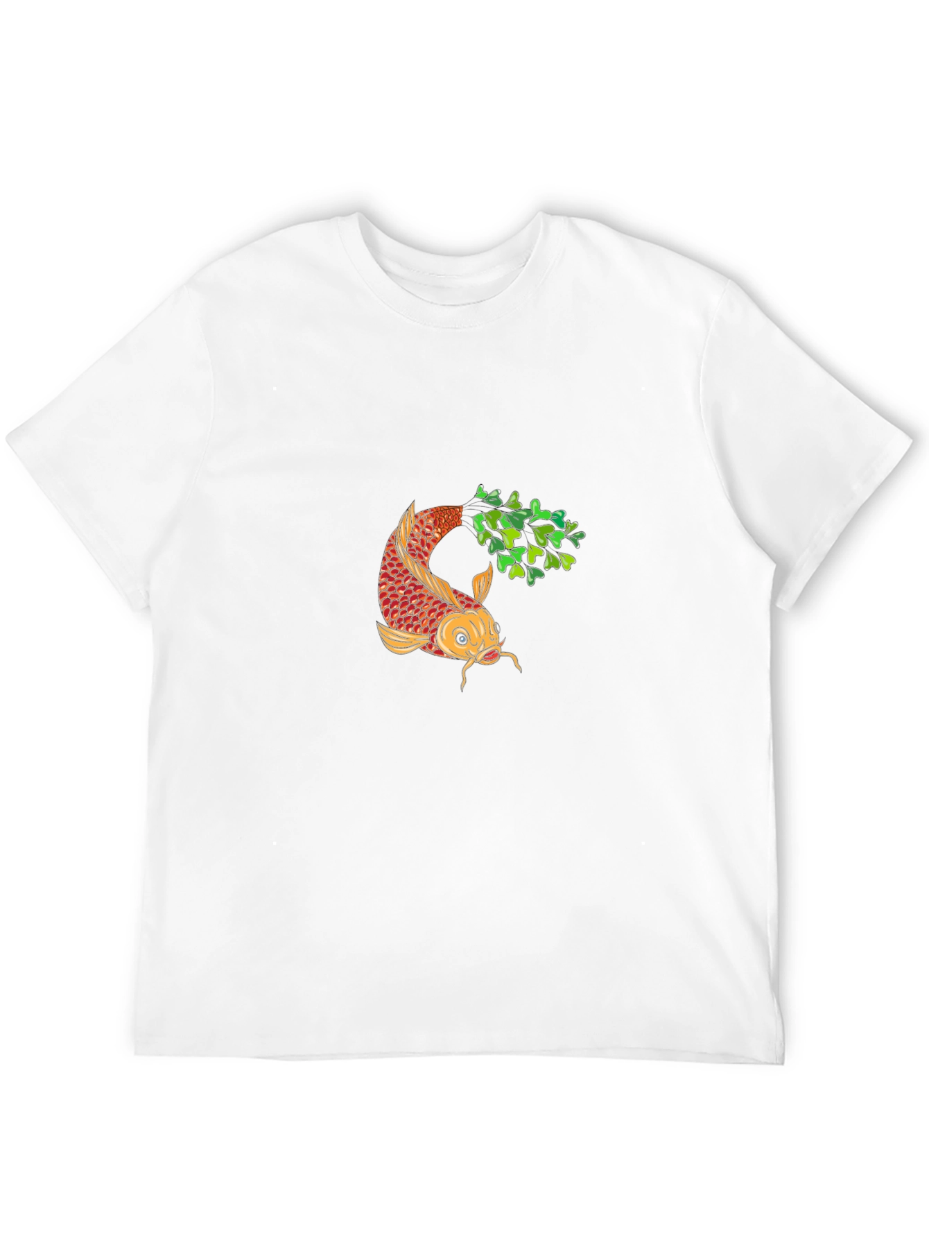 Koi Fish Graphic Tee - Black Cotton Comfort