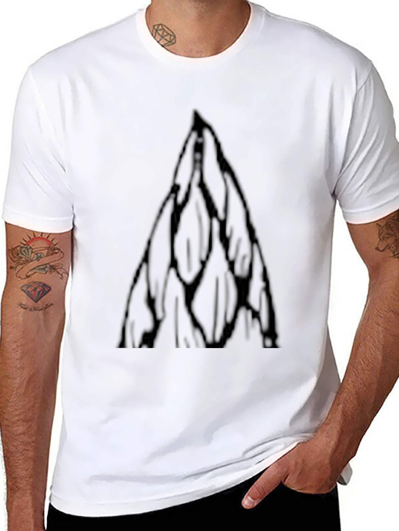 Geometric Peak Black T-Shirt