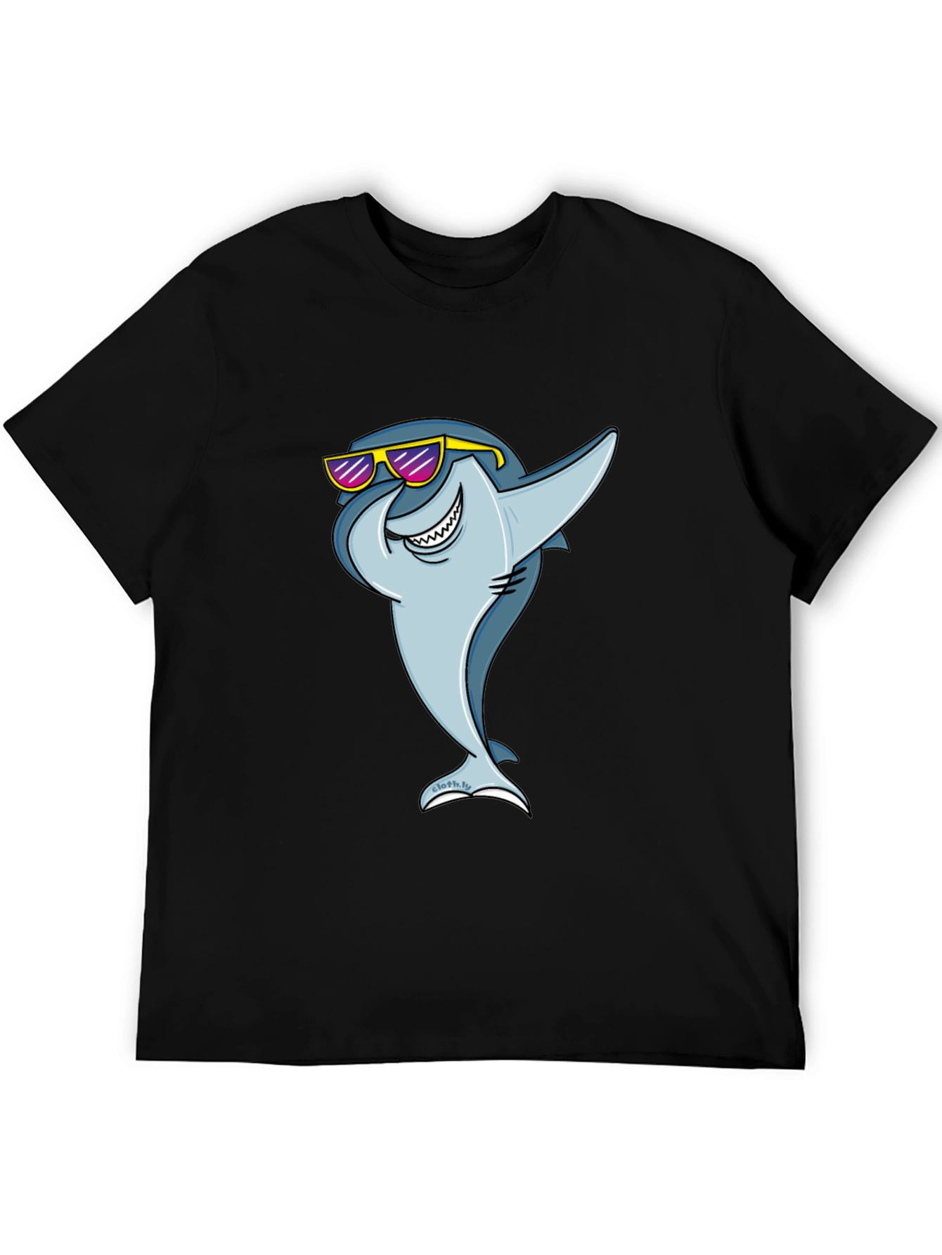 Cool Shark Graphic Tee - Black Cotton T-Shirt