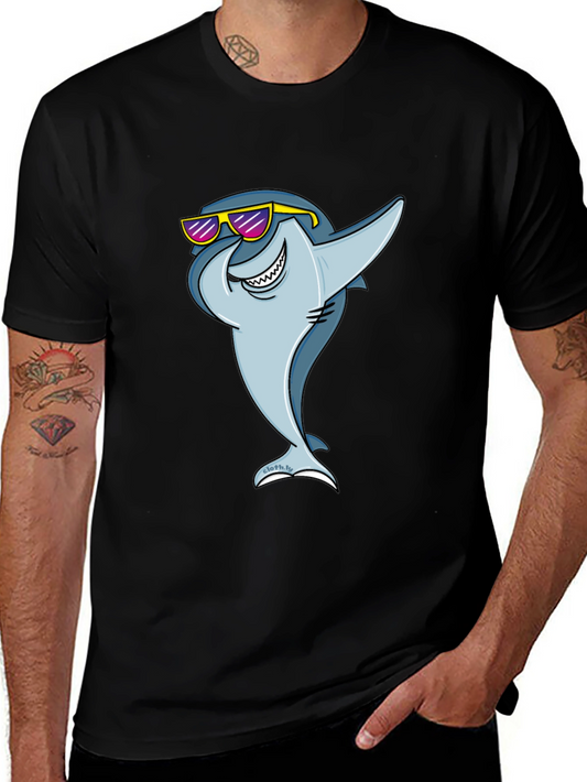 Cool Shark Graphic Tee - Black Cotton T-Shirt