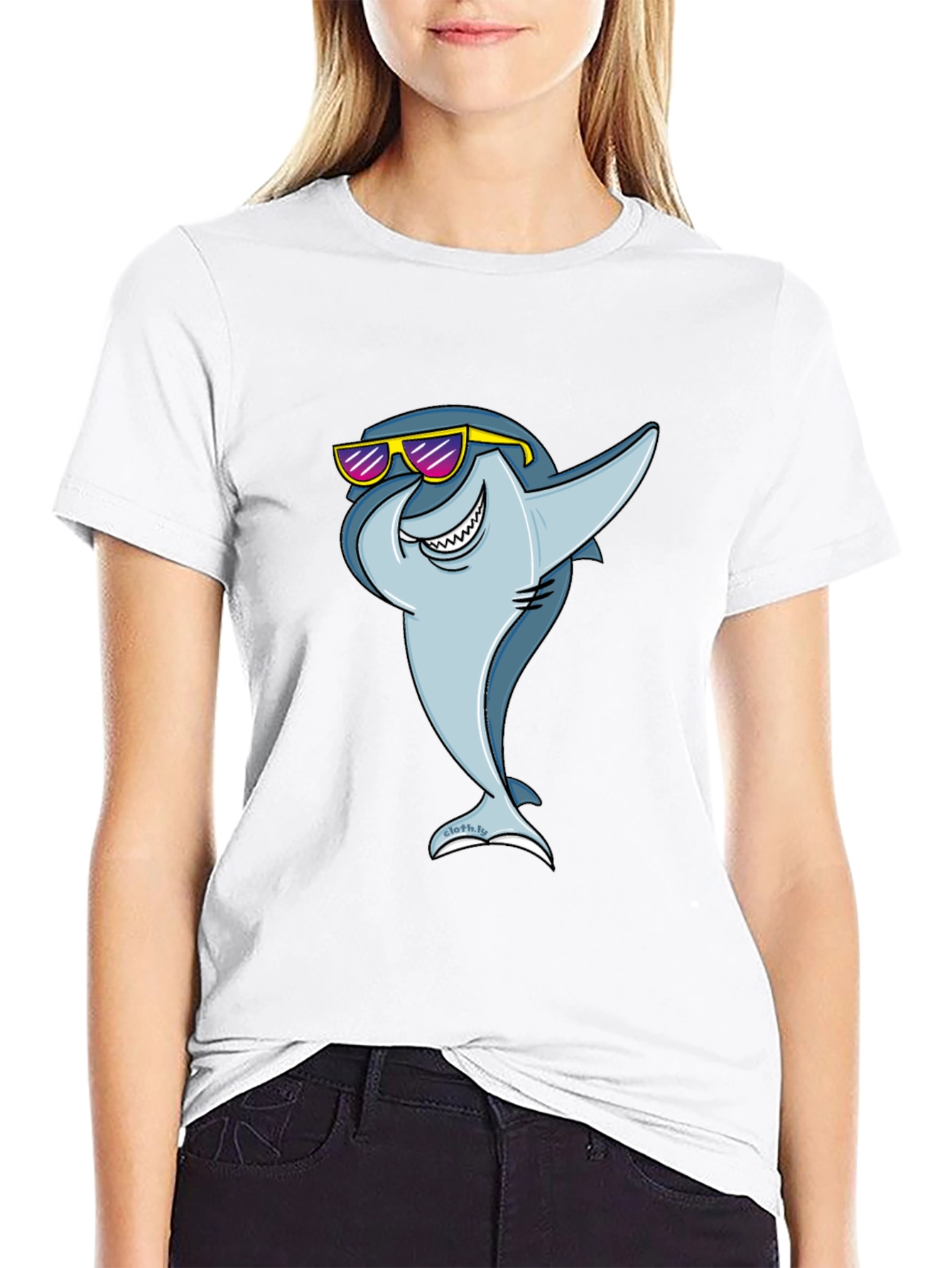 Cool Shark Graphic Tee - Black Cotton T-Shirt