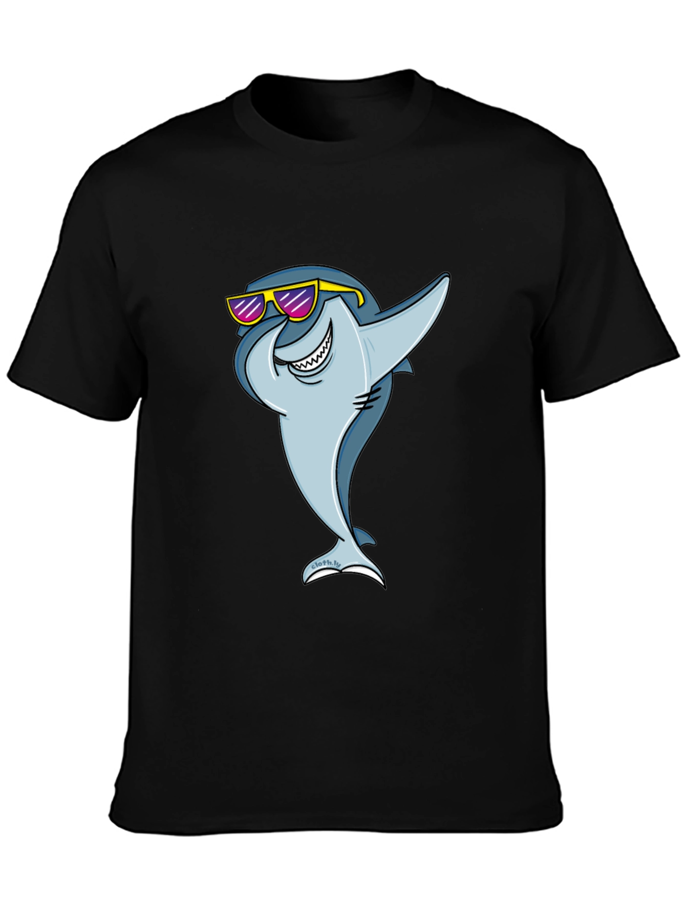 Cool Shark Graphic Tee - Black Cotton T-Shirt