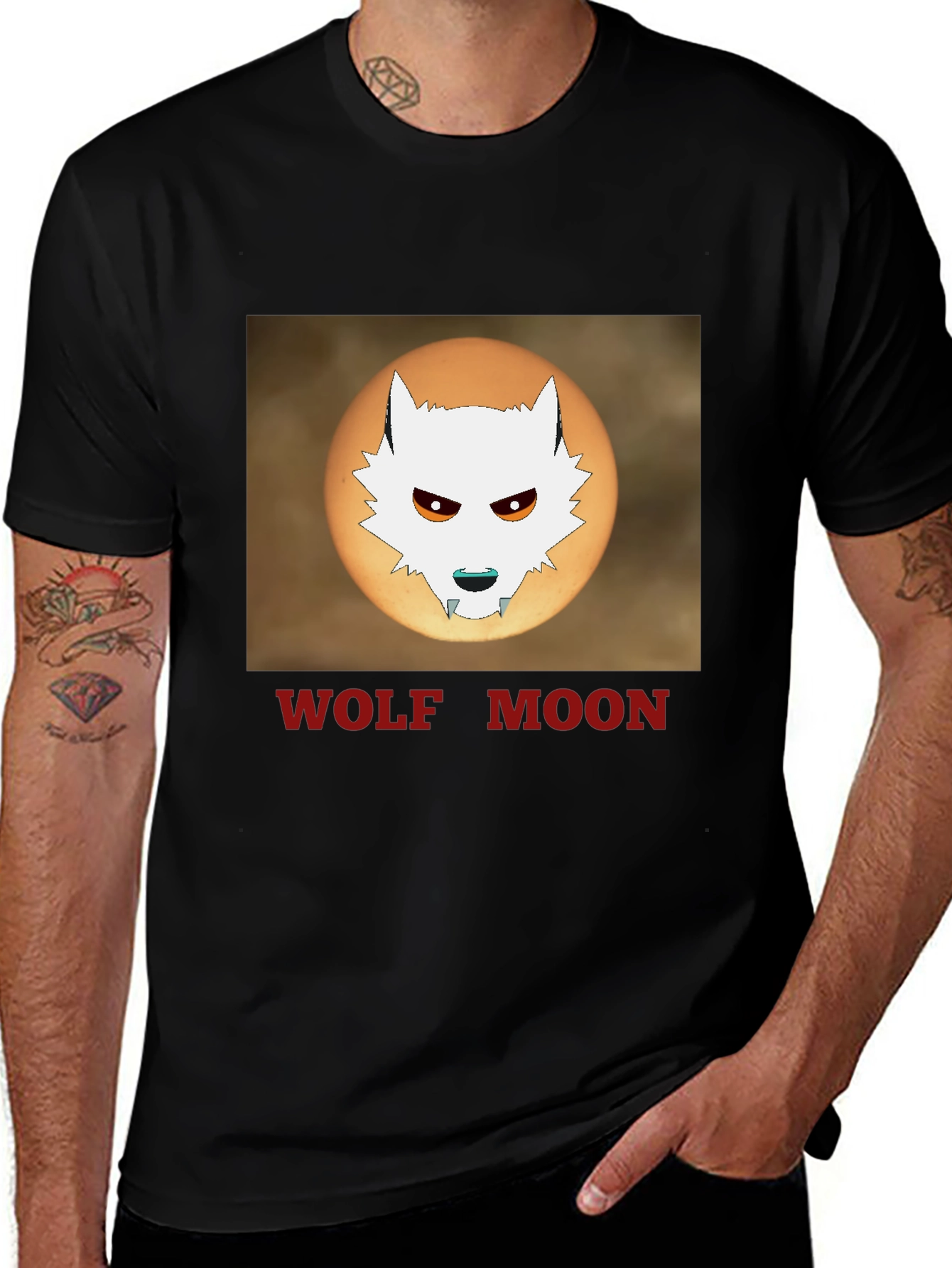 Wolf Moon Graphic T-Shirt - Black