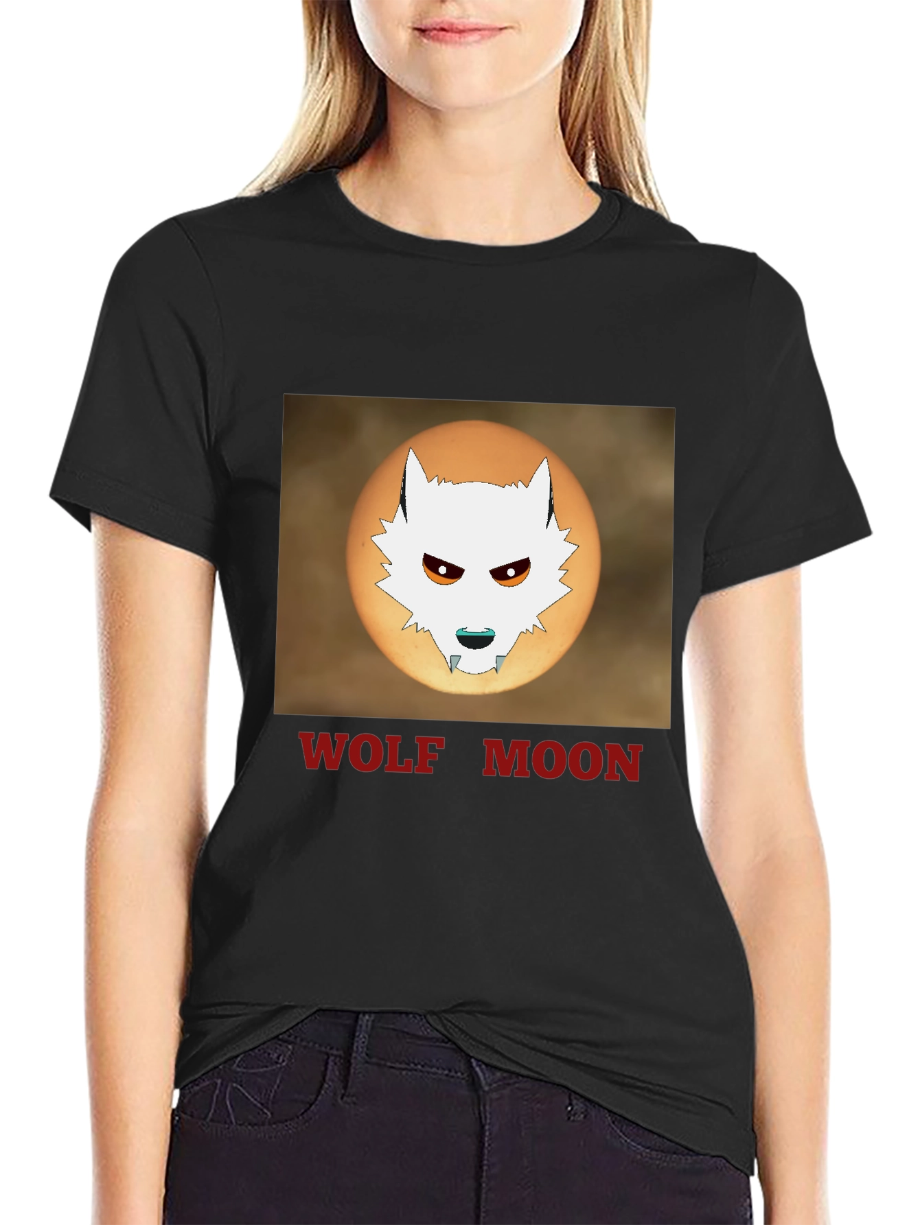 Wolf Moon Graphic T-Shirt - Black