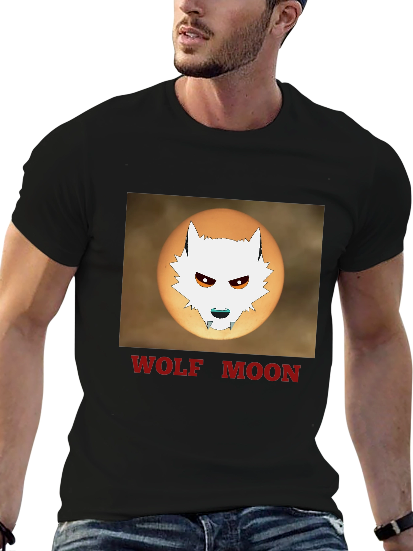 Wolf Moon Graphic T-Shirt - Black