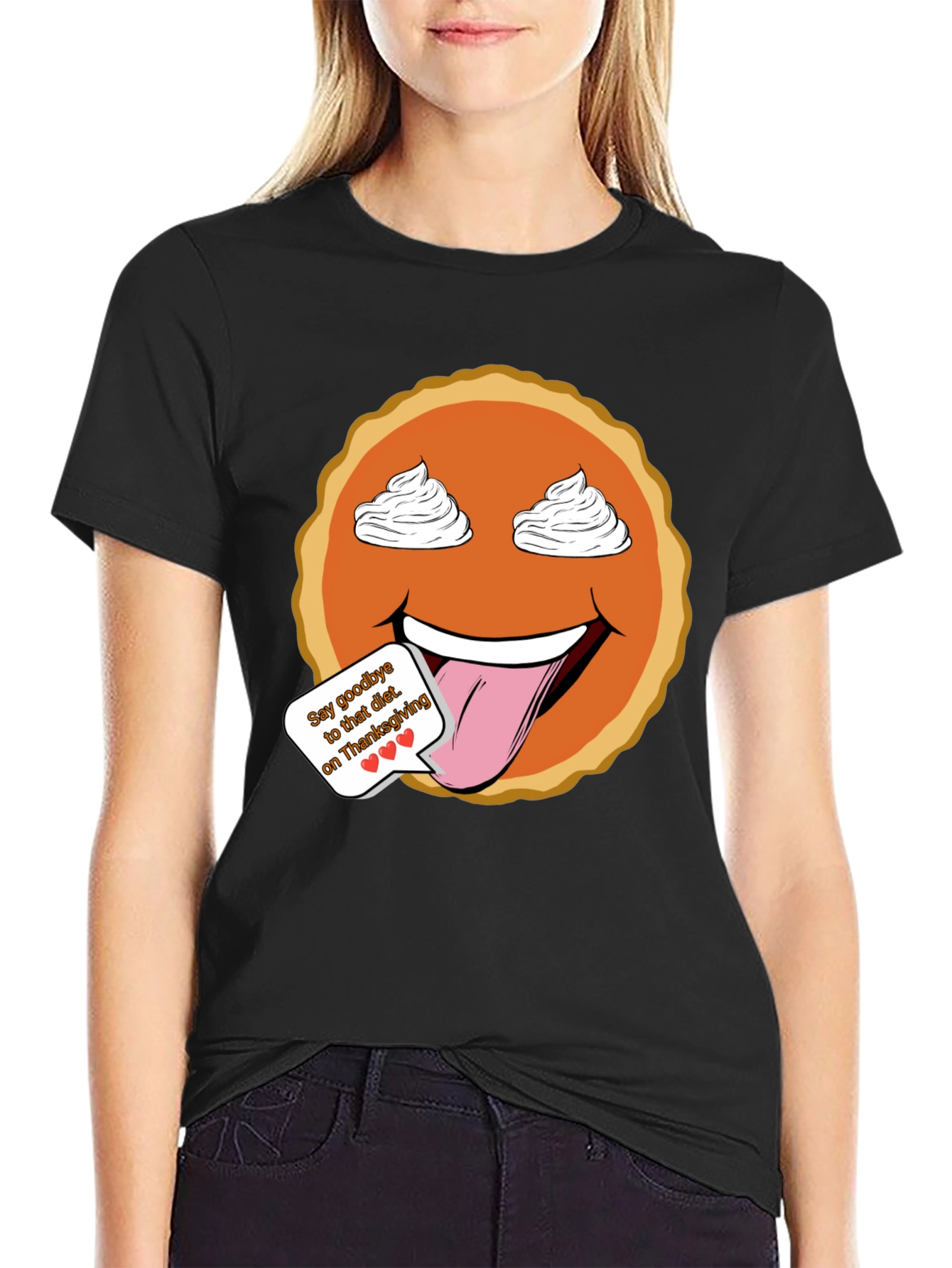 Thanksgiving Pumpkin Pie Emoji Graphic T-Shirt