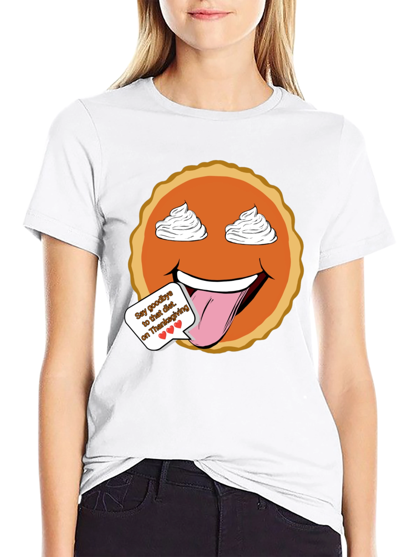 Thanksgiving Pumpkin Pie Emoji Graphic T-Shirt