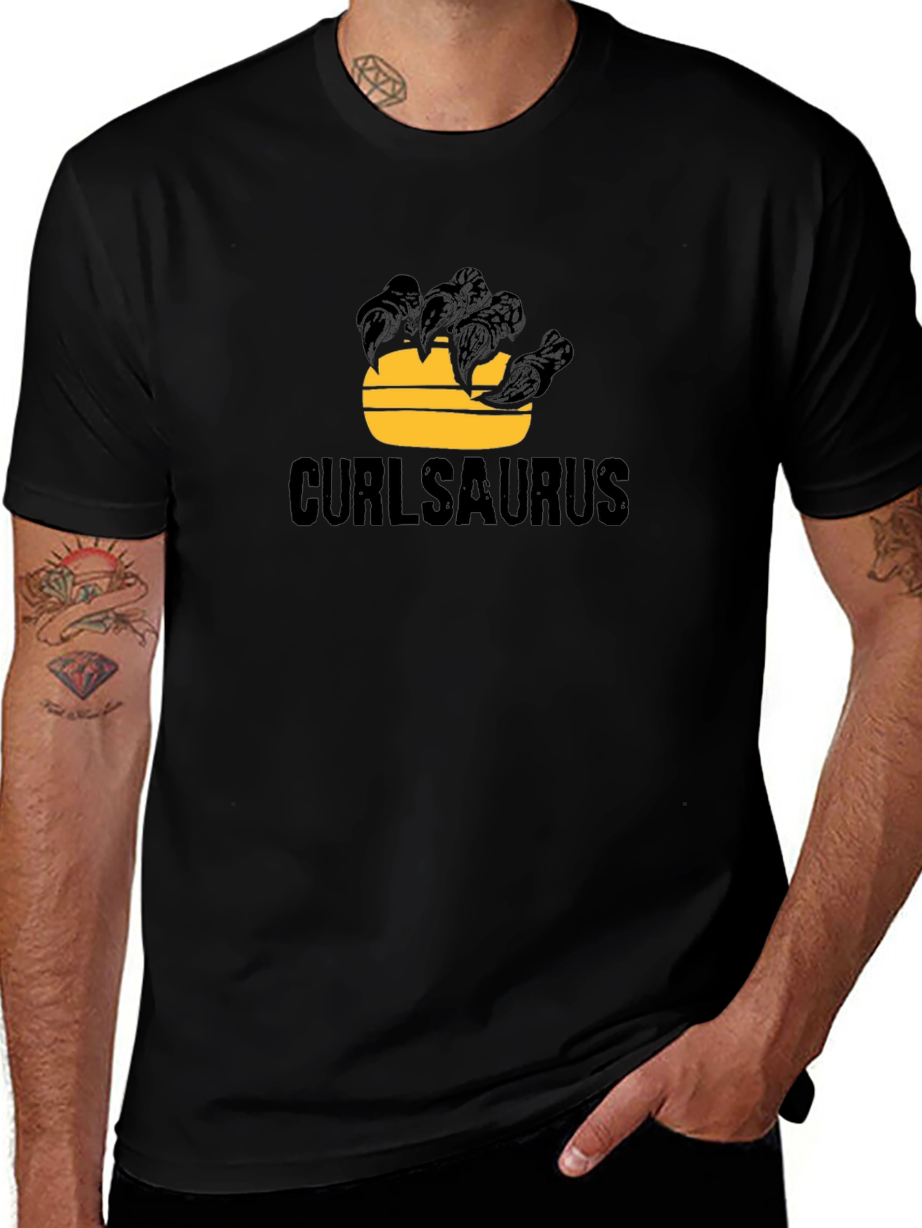 Curlsaurus Black Graphic Tee