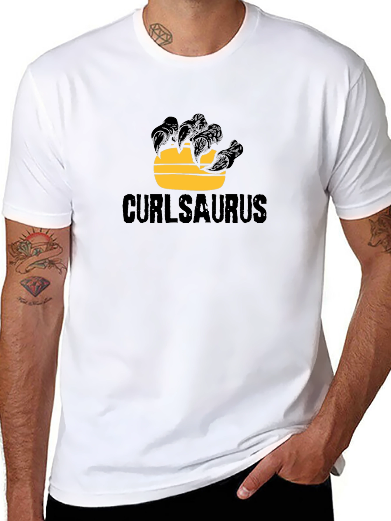Curlsaurus Black Graphic Tee