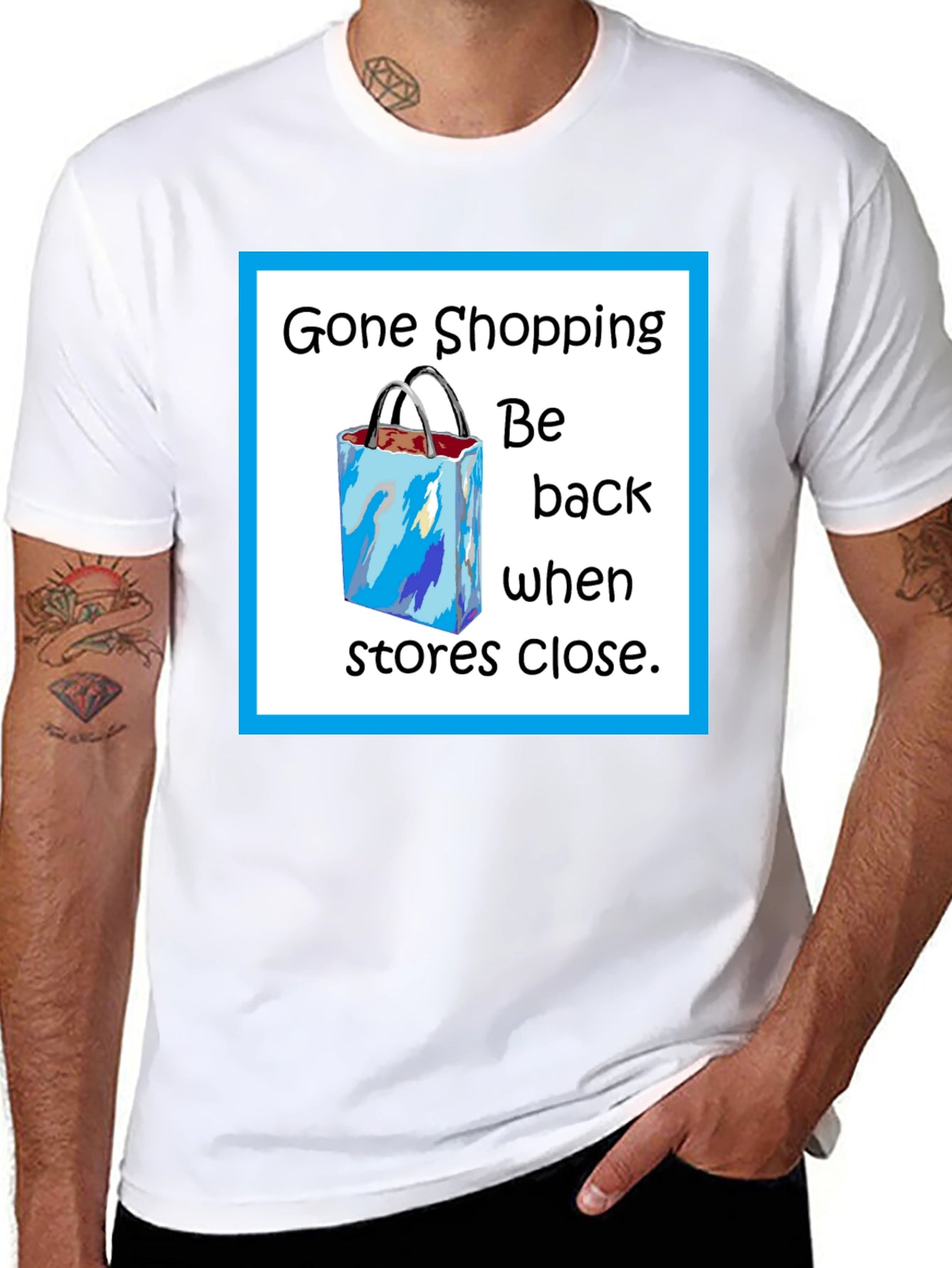 Gone Shopping T-Shirt - Funny Shopper Tee