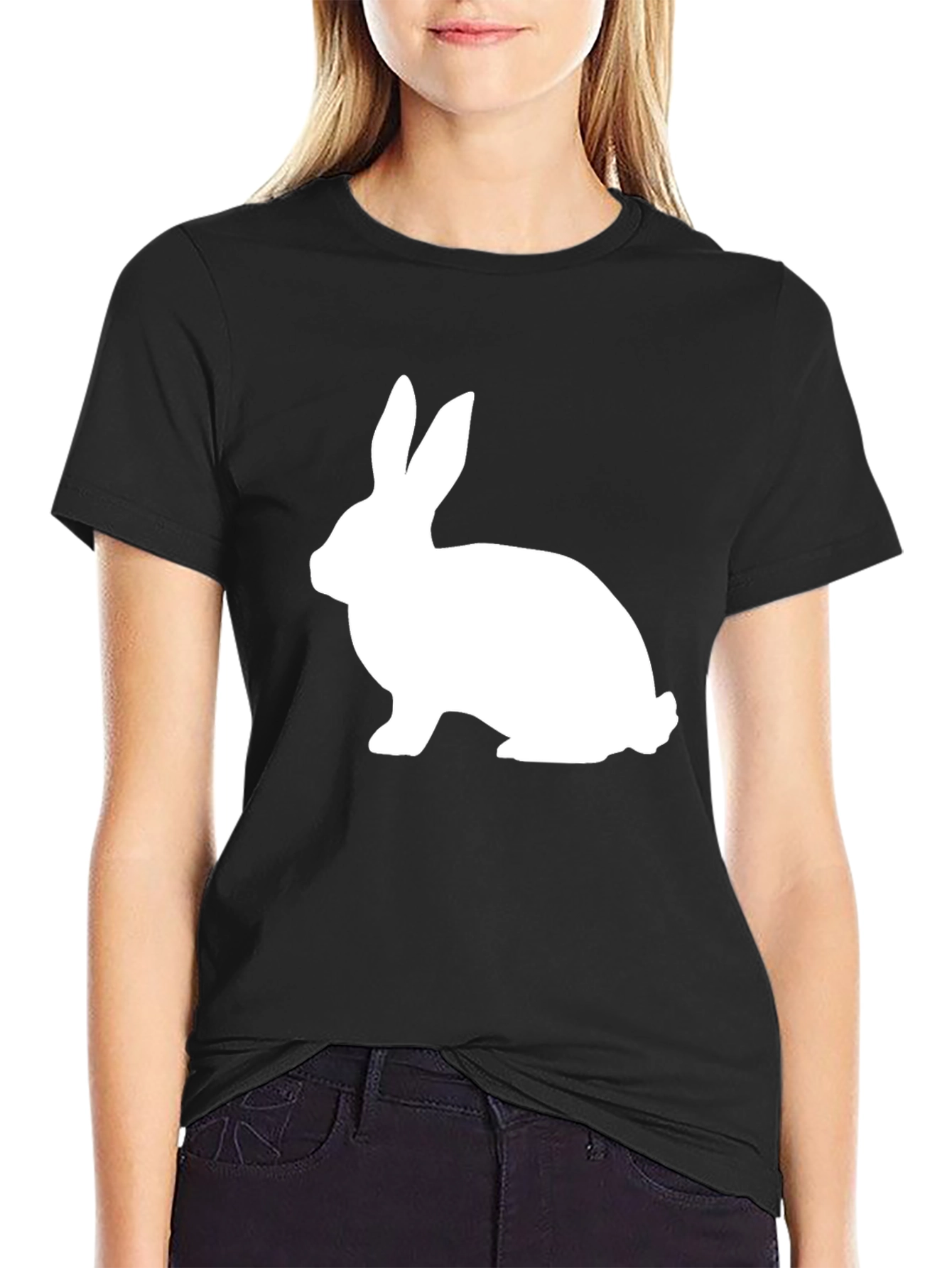 Rabbit Graphic Tee - Classic Black Cotton T-Shirt