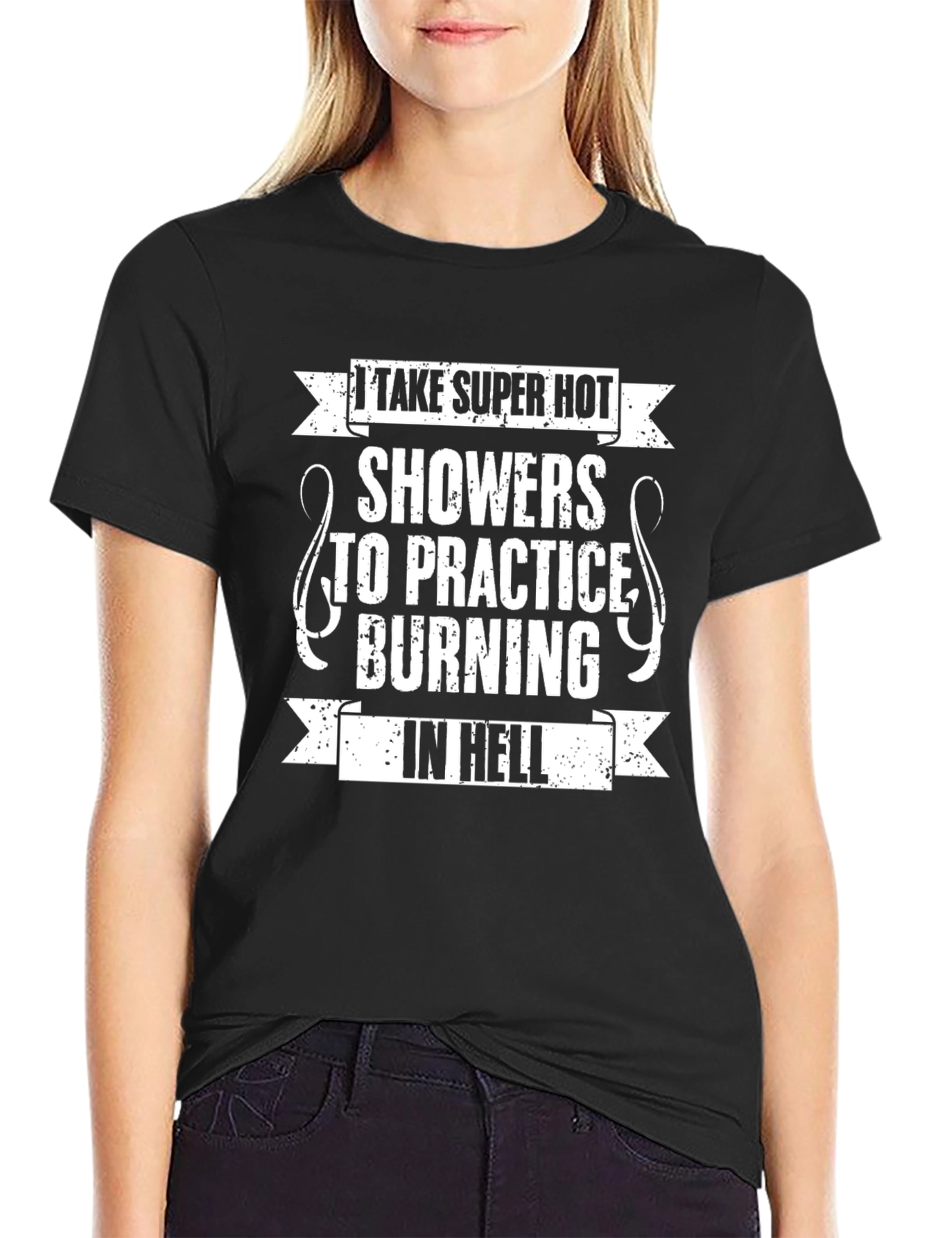 I Take Super Hot Showers Funny Graphic T-Shirt