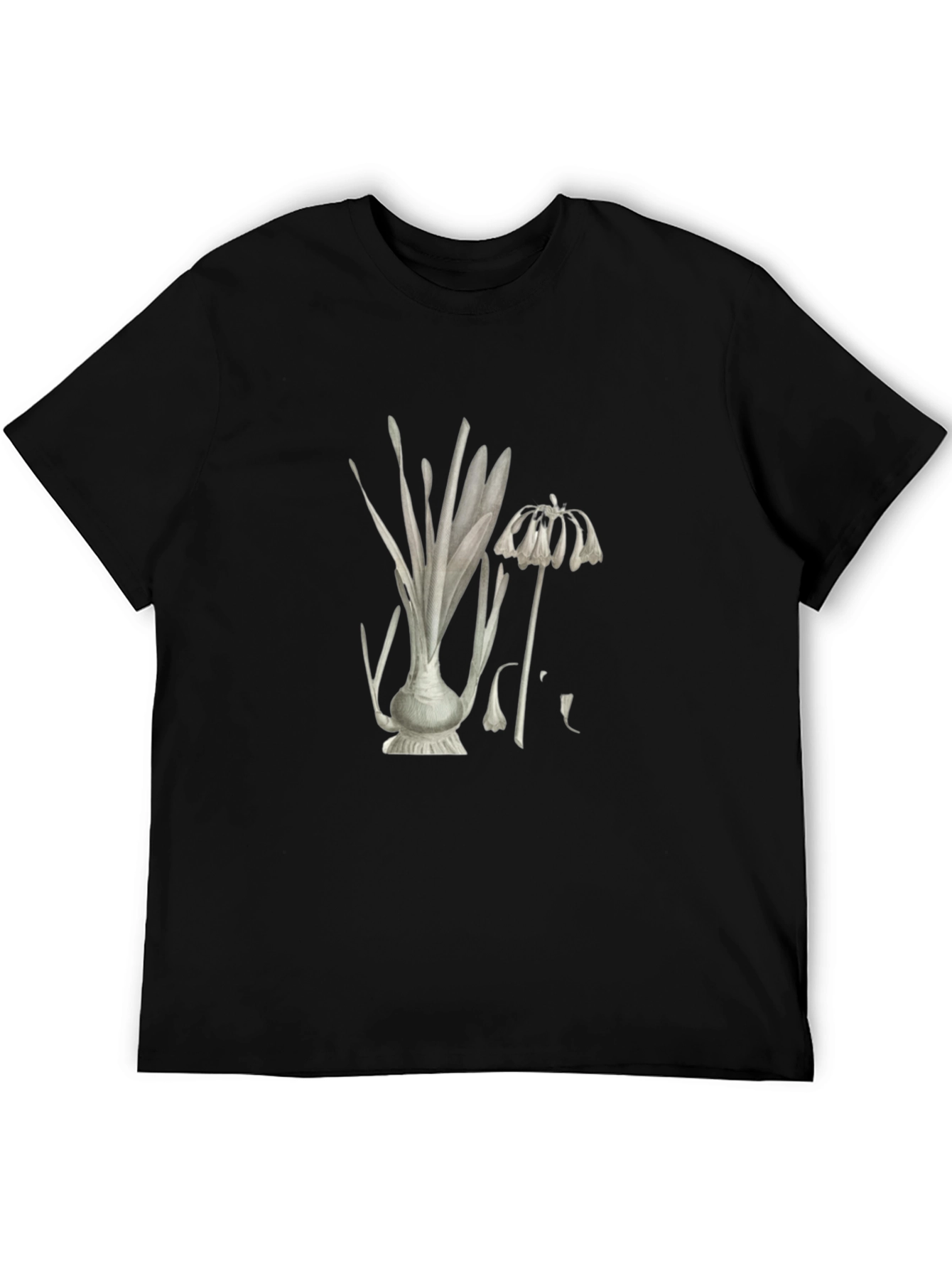 Botanical Print Black T-Shirt