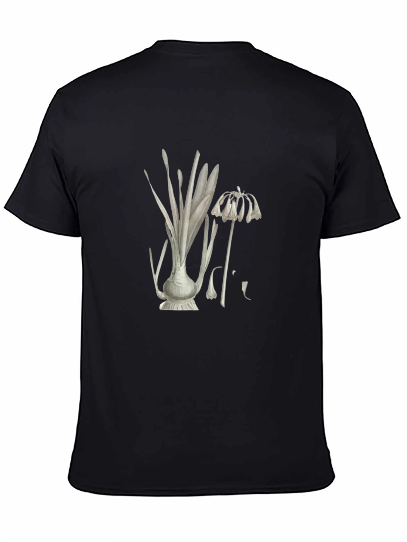 Botanical Print Black T-Shirt