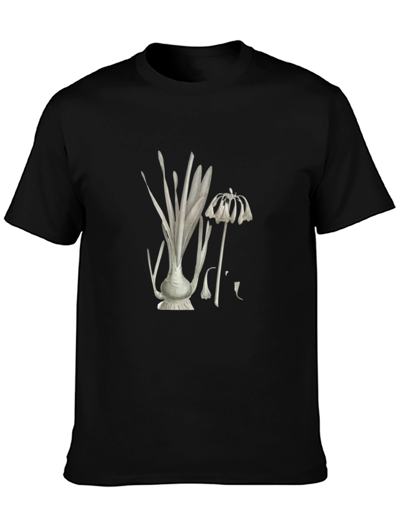 Botanical Print Black T-Shirt