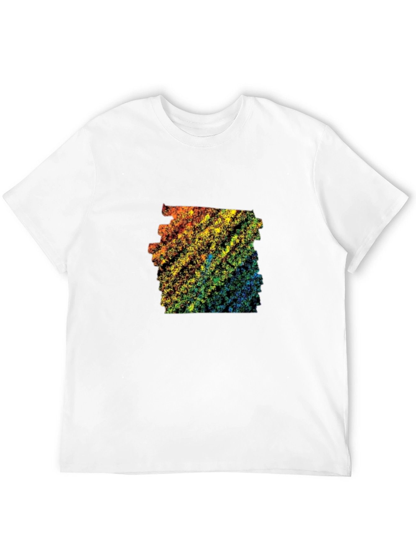Rainbow Abstract Design Black T-Shirt